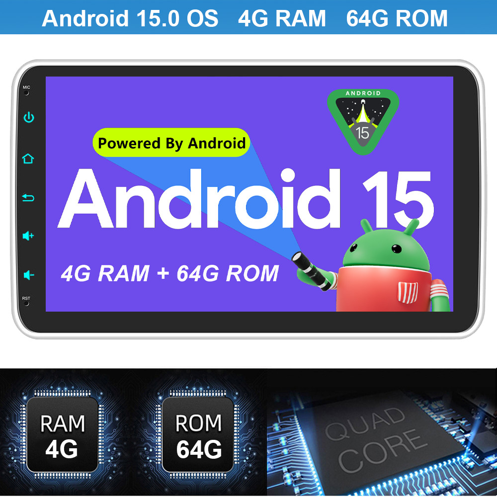 10.1″ Double 2 Din 2+64GB Android 13 Rotatable Car Stereo GPS Radio Carplay DVR