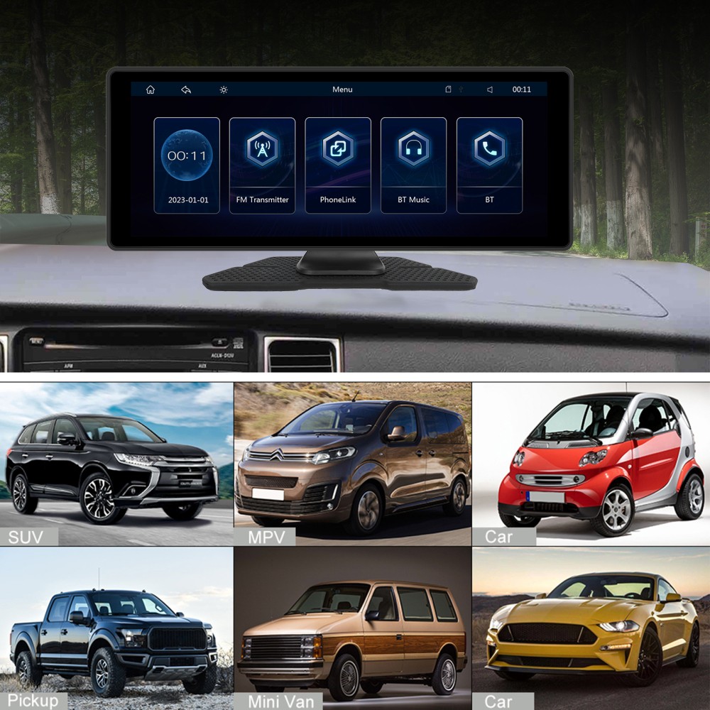 10.26″ Touch Screen Wireless Apple Carplay Portable Car Stereo Android Auto Cam