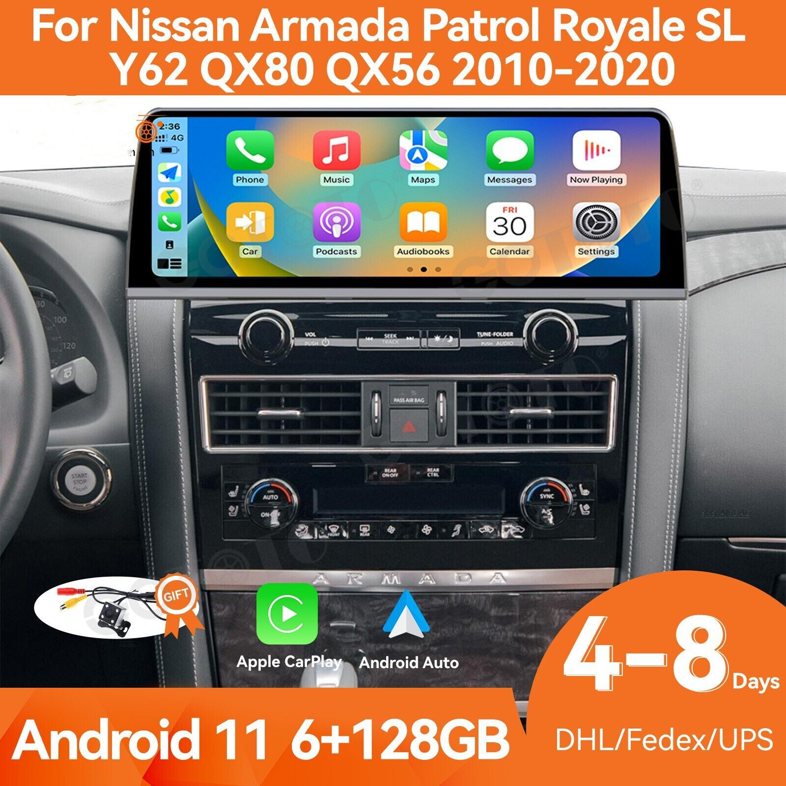 Android Car Radio for Nissan Armada Patrol Royale SL Y62 QX80 QX56 2010-2020