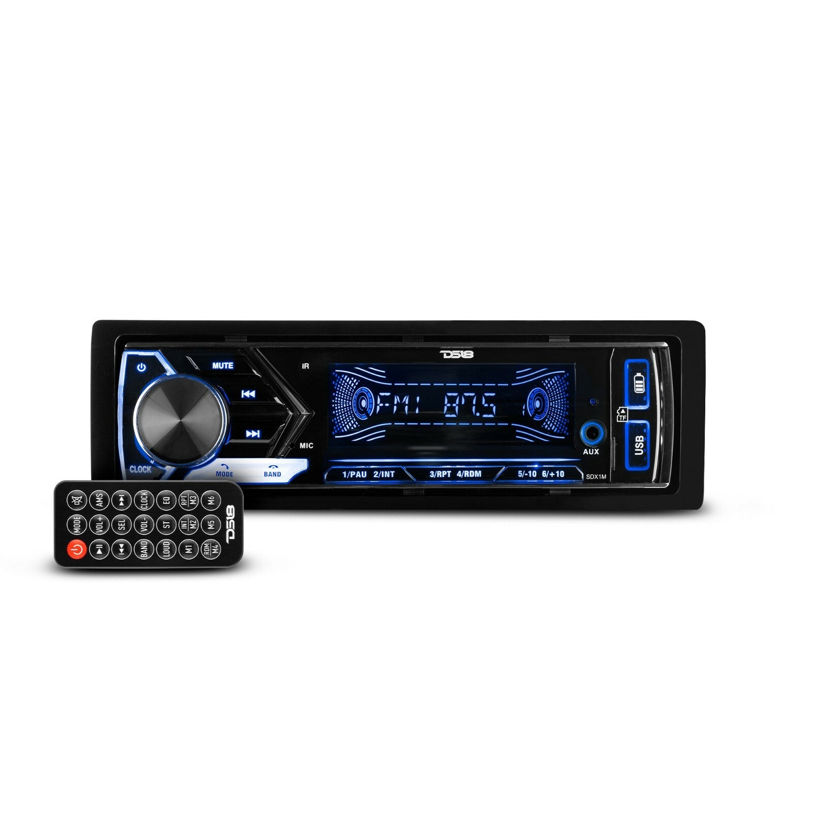 DS18 SDX1M Single Din Radio Headunit Digital Media Receiver Bluetooth Dual USB