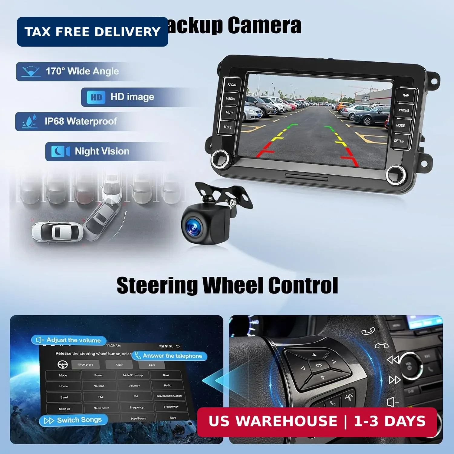 Car Stereo for VW Passat Jetta Tiguan Golf MK5 MK6 T5 EOS Polo 7 Inch Touchscree