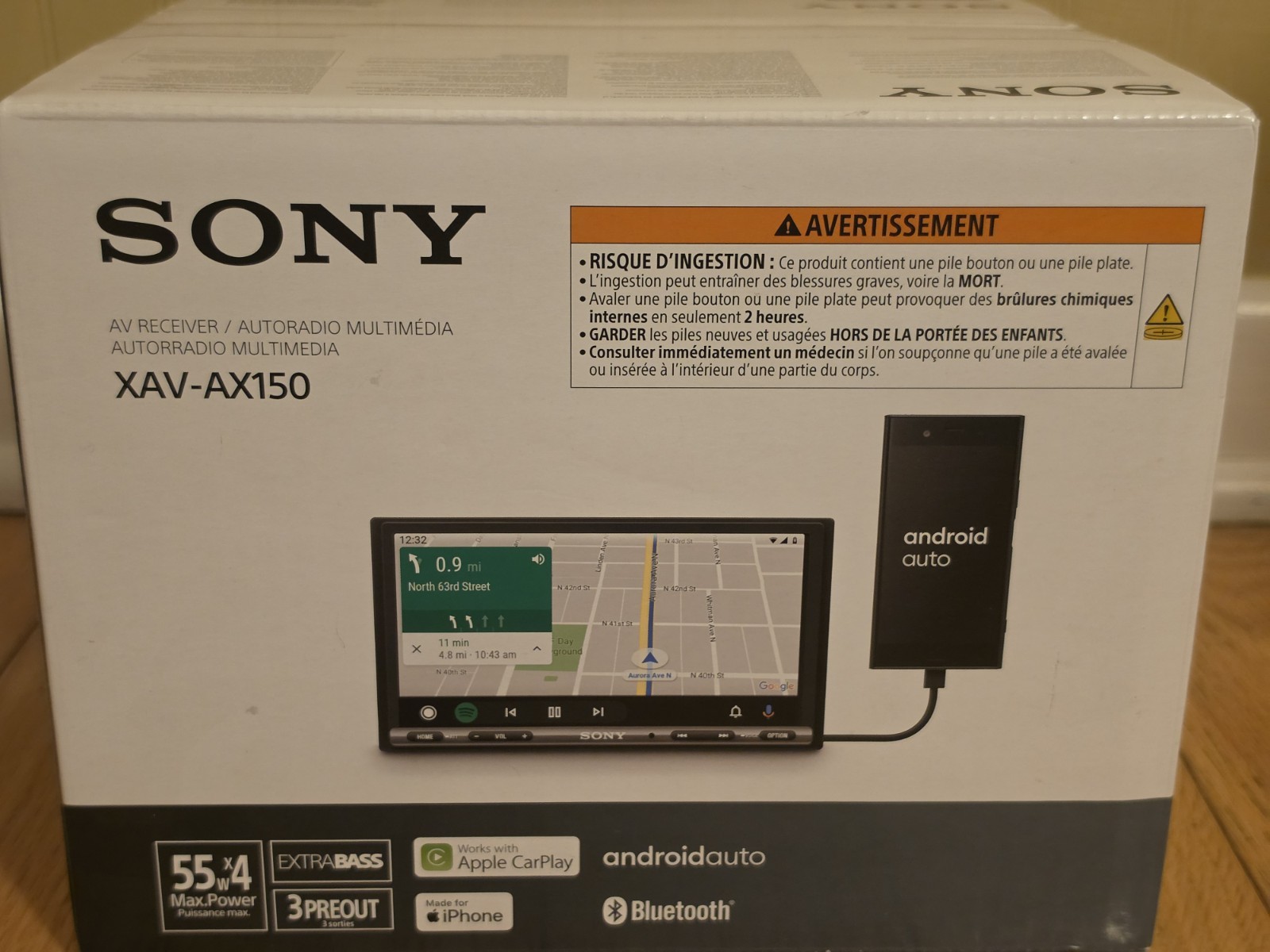 Sony XAV-AX150 6.95″ Apple CarPlay Android Auto Bluetooth Car Stereo NEW SEALED