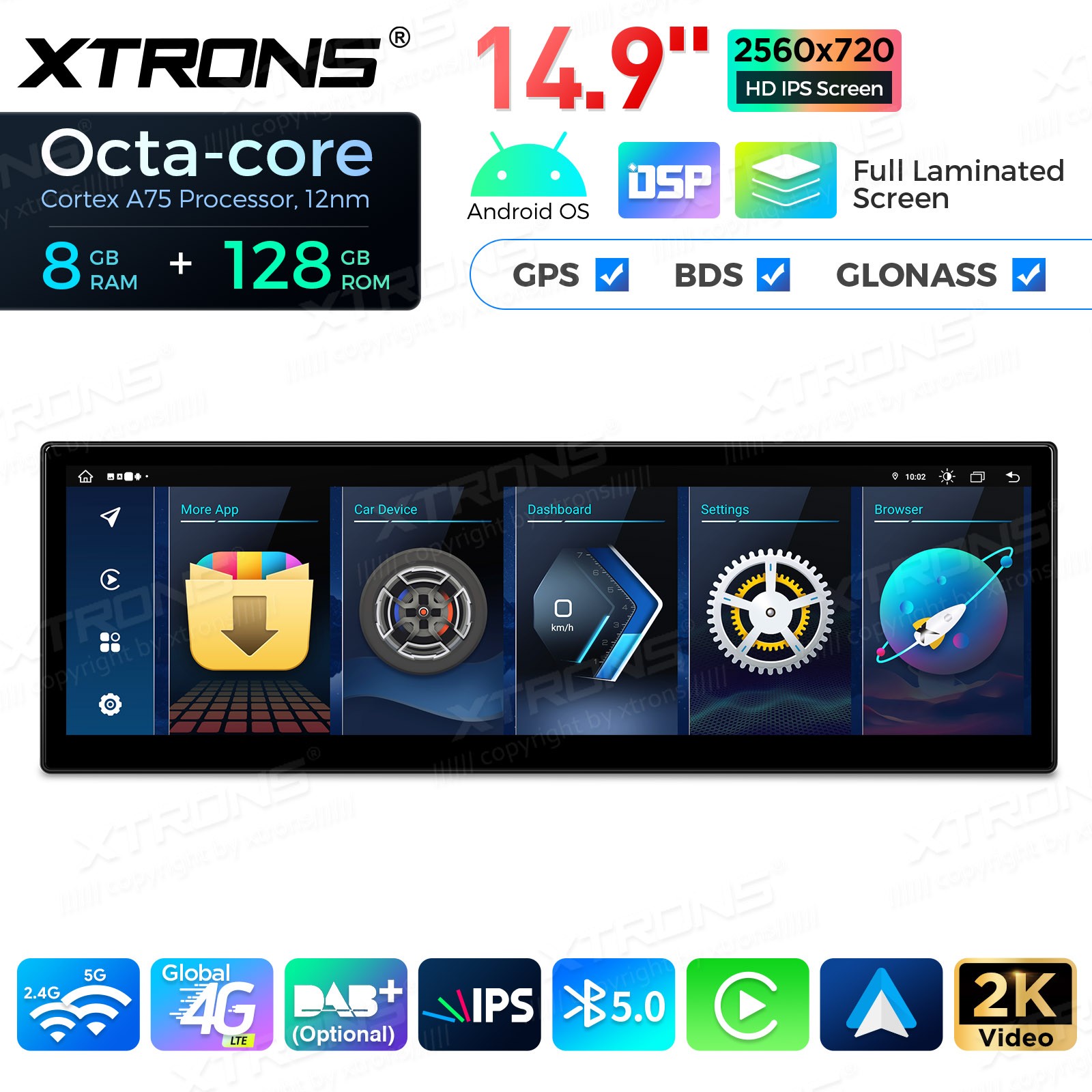 Android 14 System Upgrade 14.9″ for BMW E60 E61 5 Series CCC Radio Stereo 8+128G