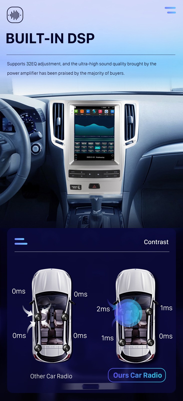 Car Radio for Infiniti G37 G35 G25 Wireless Carplay Android Auto 5G WiFi DSP