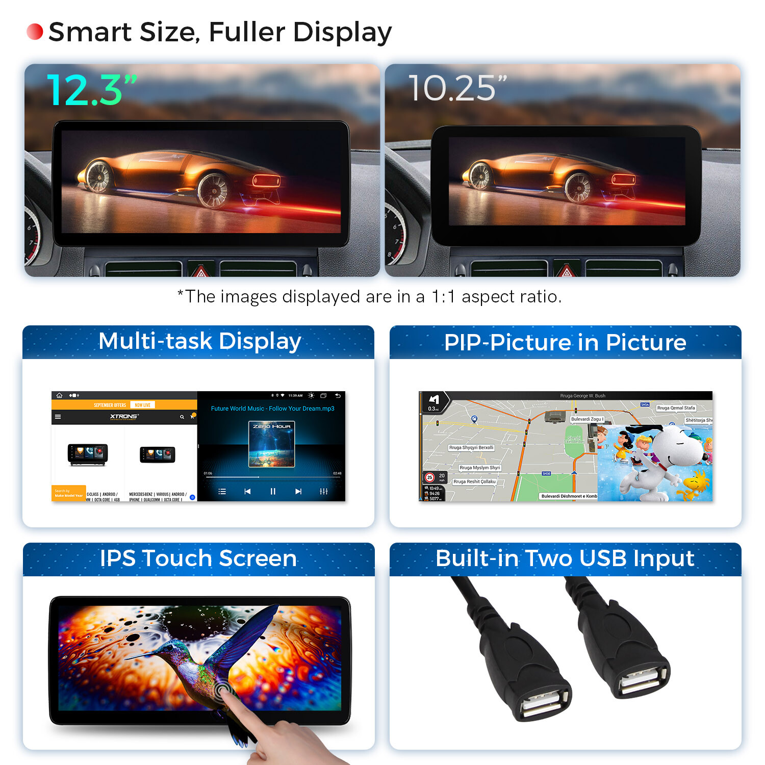 For Benz C-Class W204 07-10 Android 13 8-Core 64GB Car Stereo GPS Navi DSP 12.3″