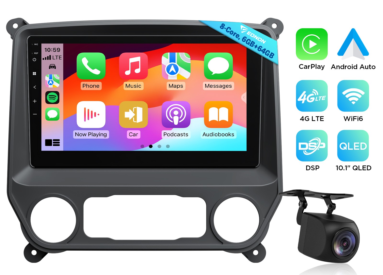 GMSX6S2 For Sierra Android 10.1 inch QLED 6+64 Car Stereo CarPlay GPS Navigation