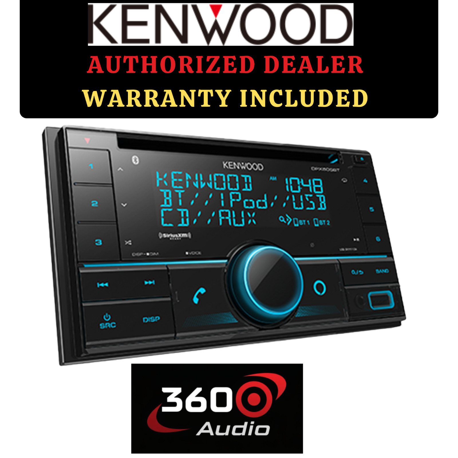 Kenwood DPX505BT 2DIN CD Receiver with Bluetooth Non-Touch Screen