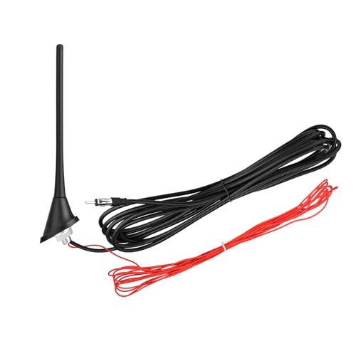Car Stereo FM AM Radio Antenna, Universal amplified antenna with 16ft cable