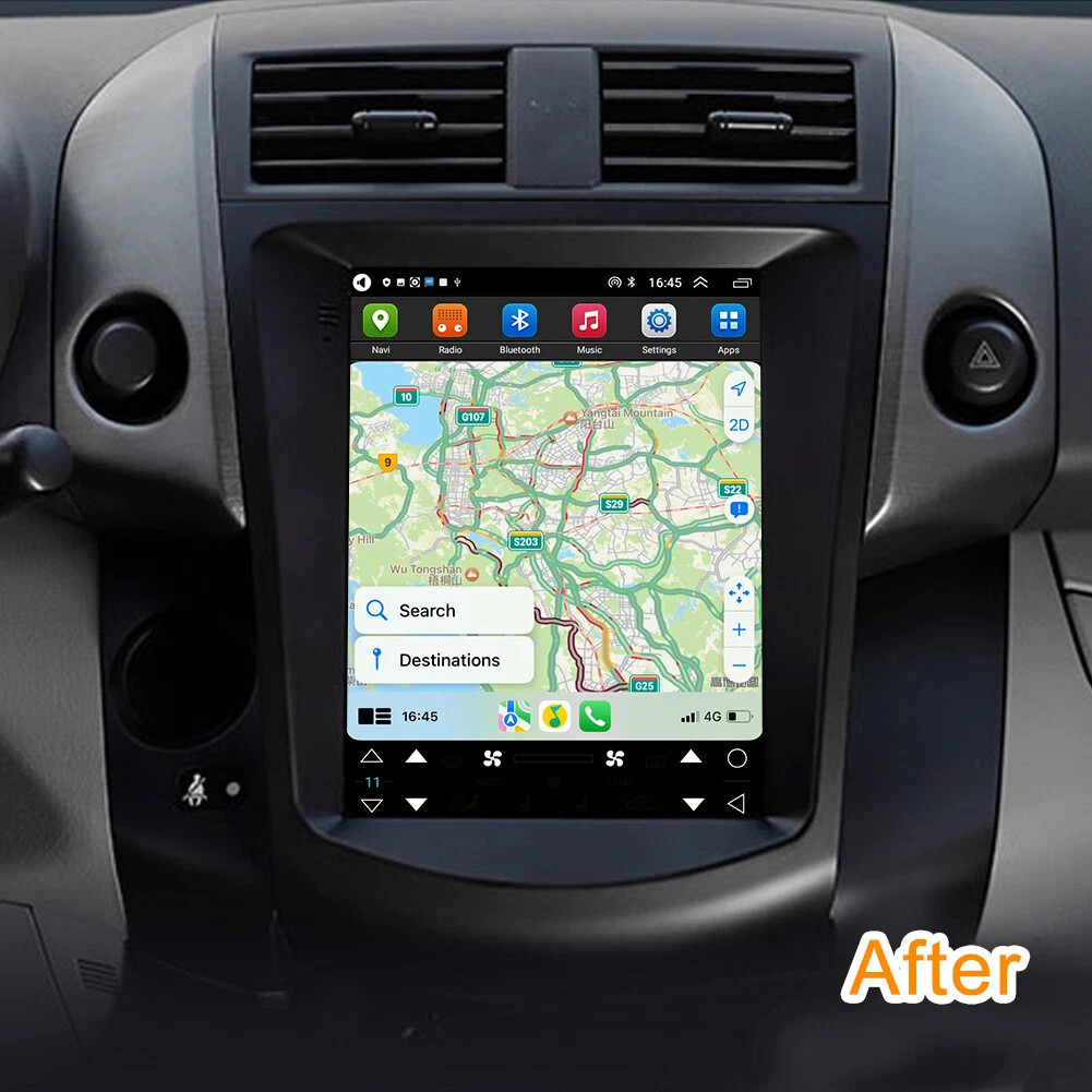 Tesla Screen Android 13 Car Radio GPS Player Stereo For Toyota RAV4 2008-2012 BT