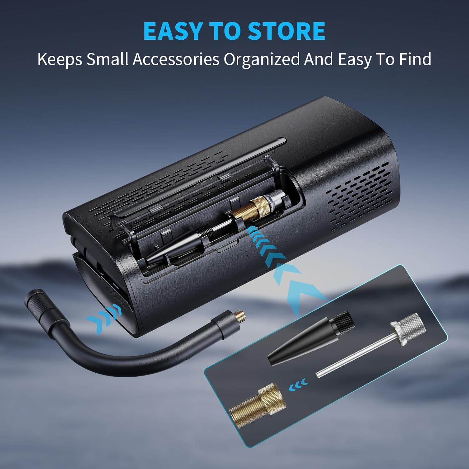 Tire Inflator Portable Air Compressor, Smart Dual Hose System, Auto Air Pump for