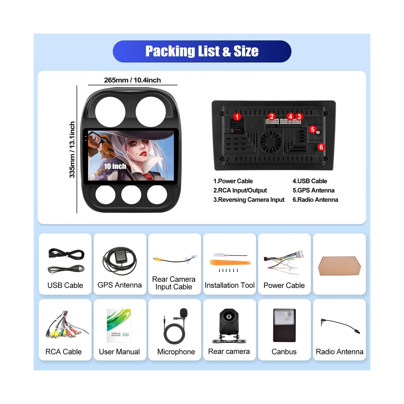 [4+128G] Android 15 Car Radio Stereo for Jeep Patriot Compass 2010-2016 with …