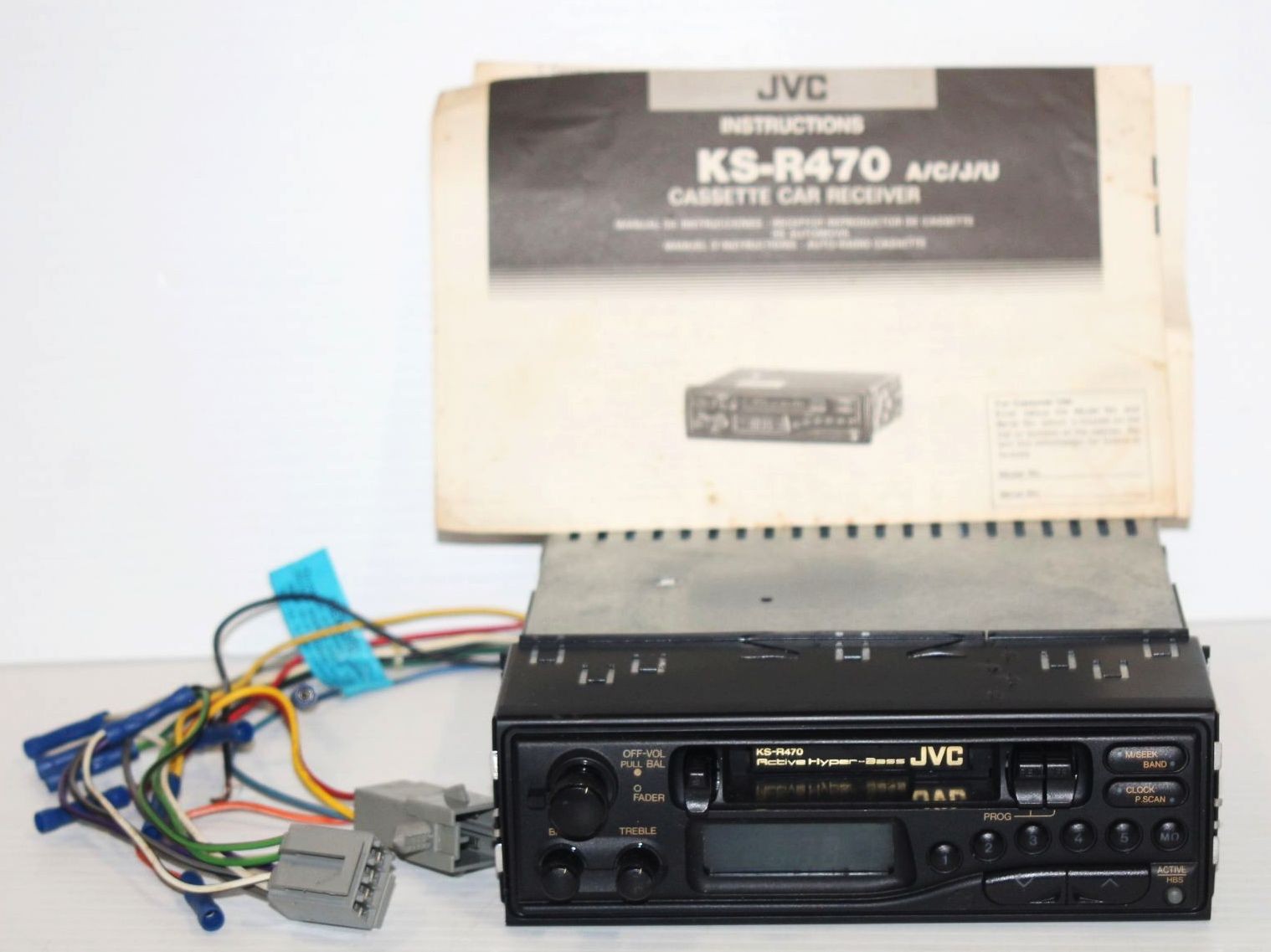 Vintage JVC Cassette Car Receiver KS-R470 Tape Deck Radio w/ Manual – TESTED!