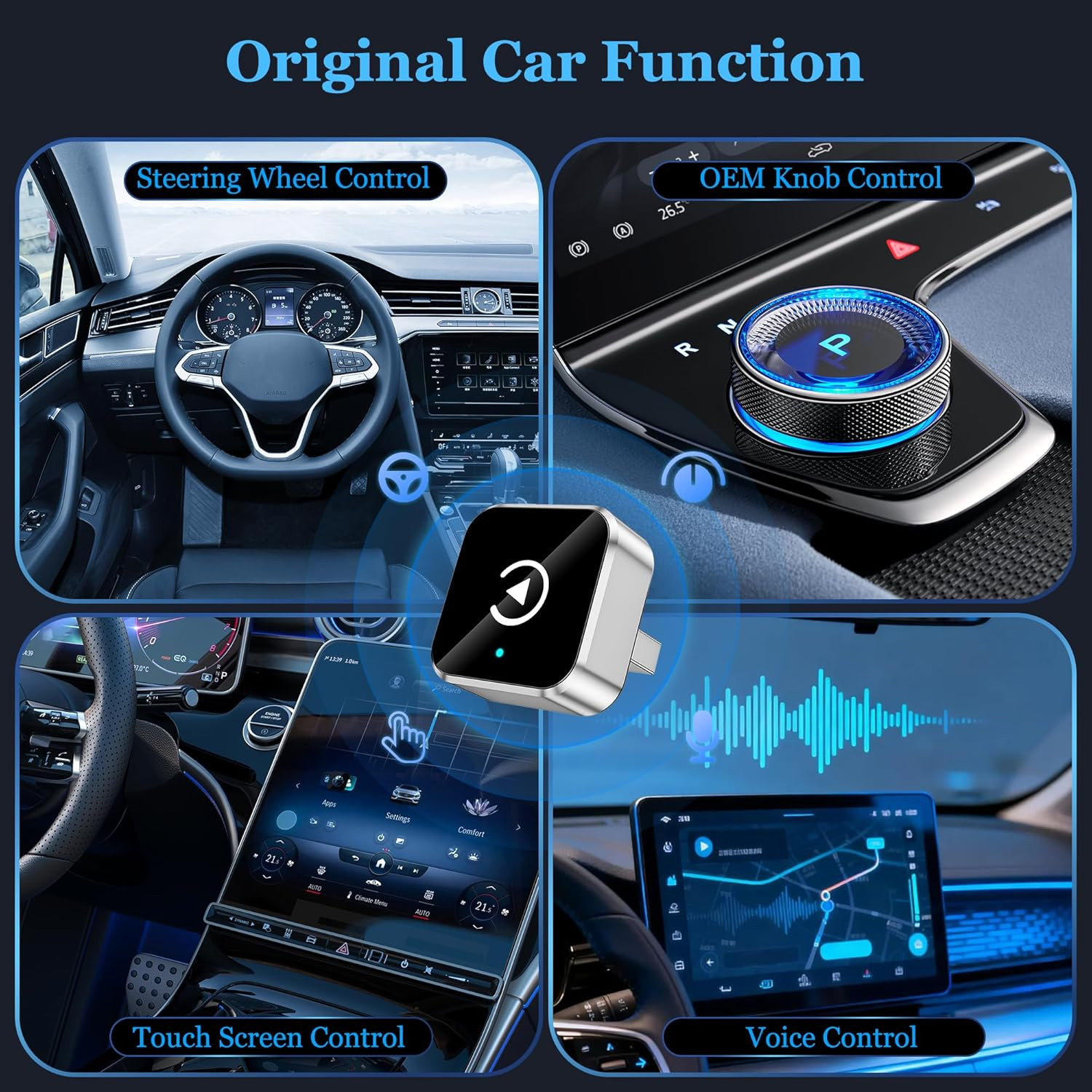 2026 Upgraded Wireless CarPlay & Android Auto Adapter, Fast Connection, Universa