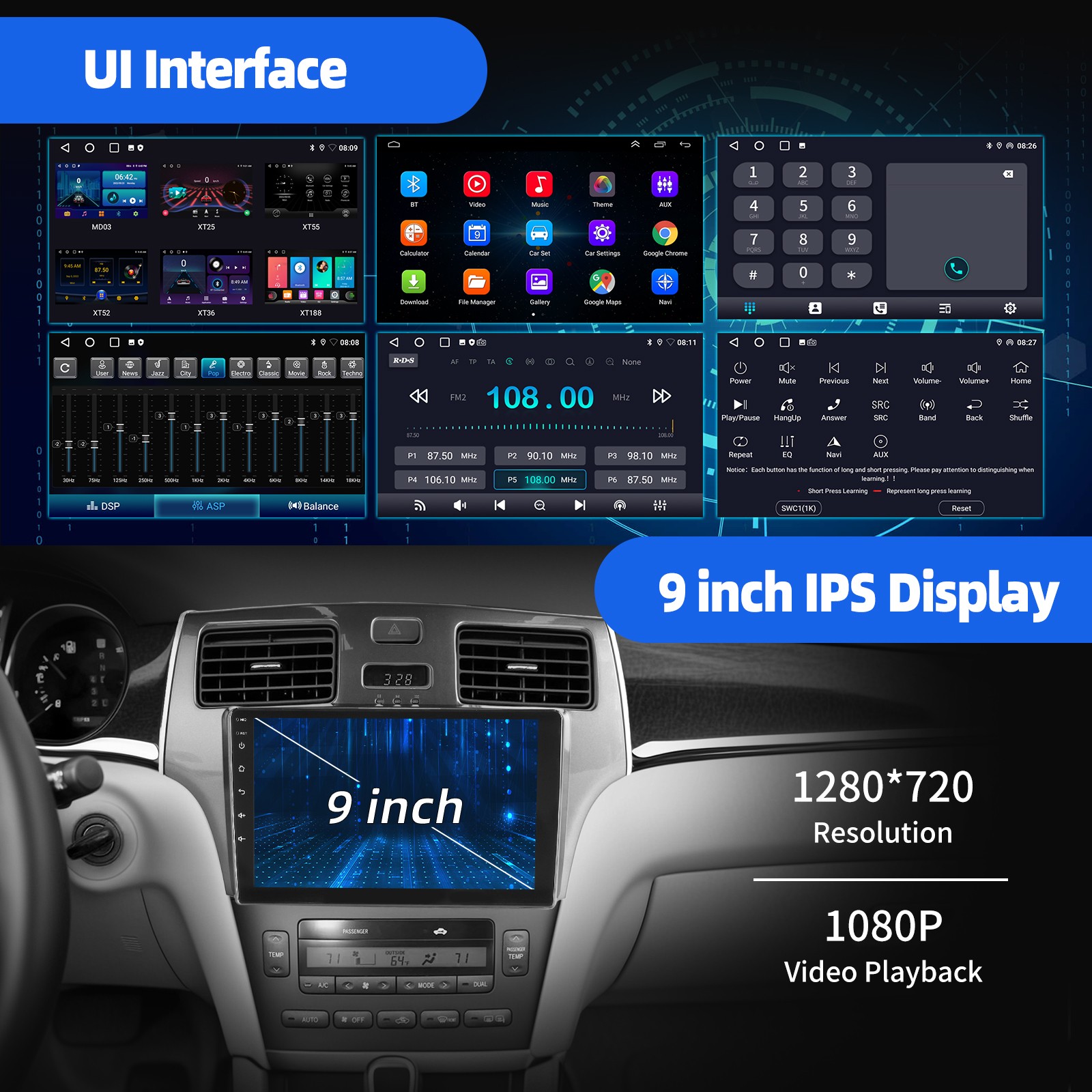 For 2001-2006 Lexus ES300 ES330 XV30 Android 15 Car Stereo Radio GPS NAVI Player