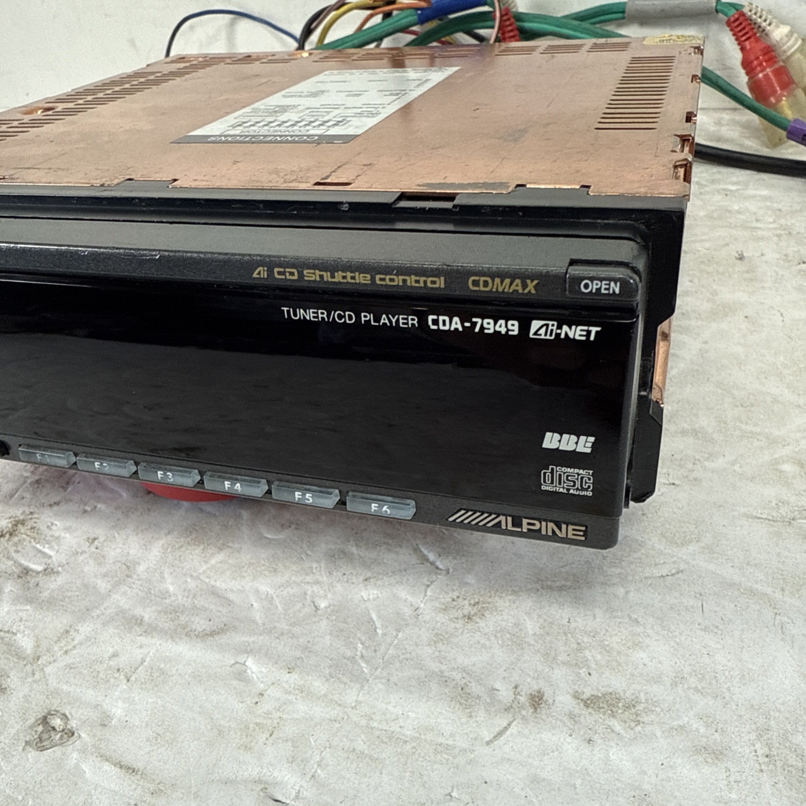 Alpine CDA-7949 Old School Car Stereo CD Player Copper Chasis 4v Preout | TESTED