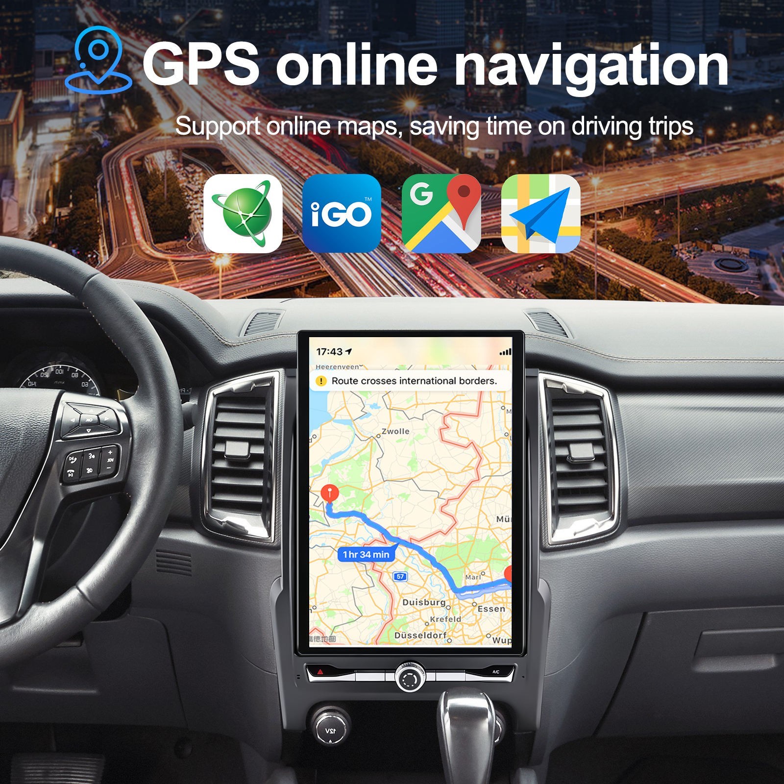 14.5″ Car Radio Stereo Head Unit Carplay GPS Navi 128G For Ford Ranger 2015-2022