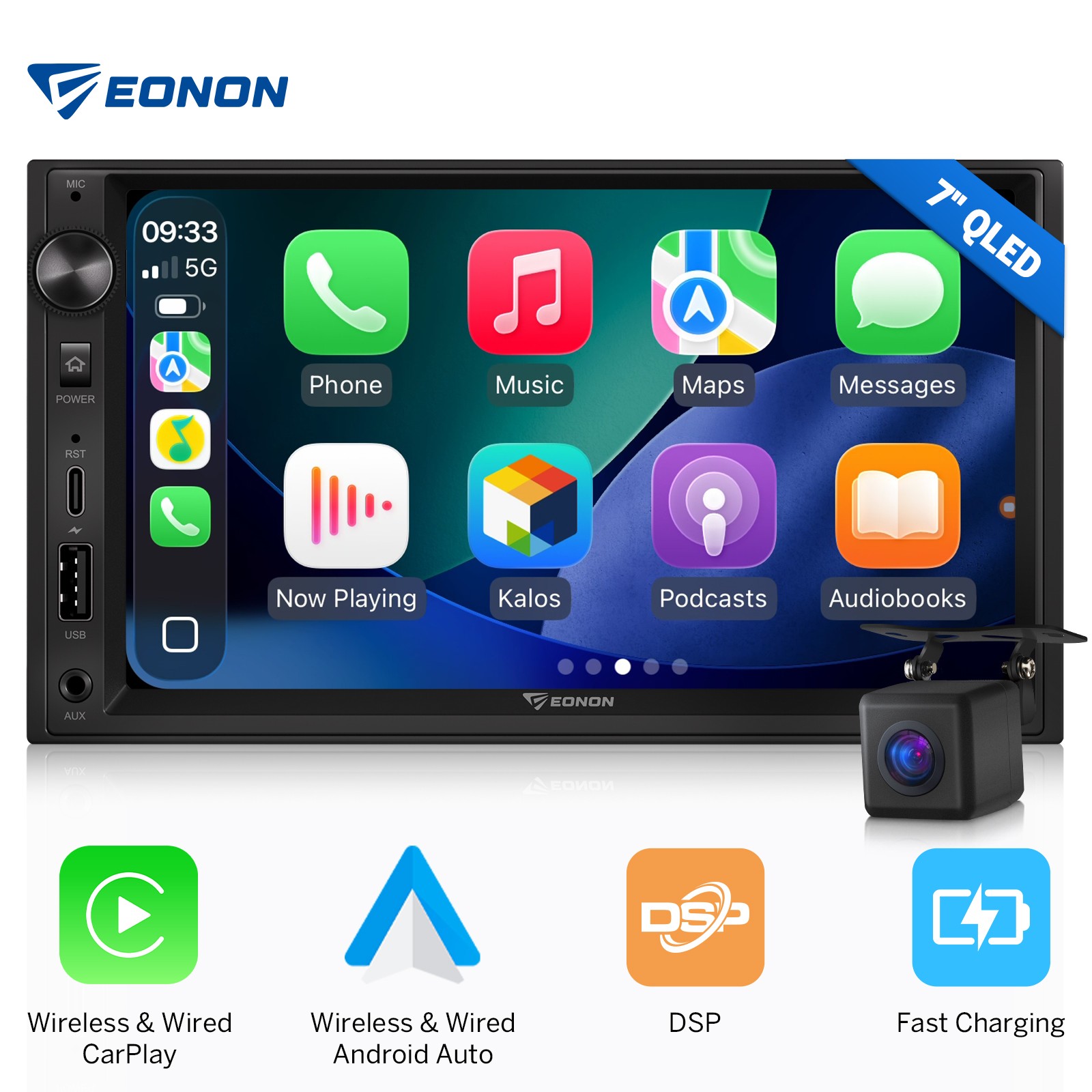 Eonon X3 Double 2DIN 7″ QLED Android Auto Car Stereo Radio CarPlay Universal Fit