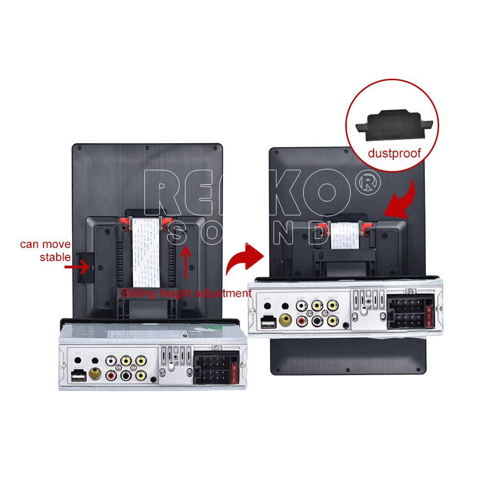 Removable 1DIN 9.5″ Touch Car Stereo FM Radio Bluetooth Apple Carplay MP5 Player