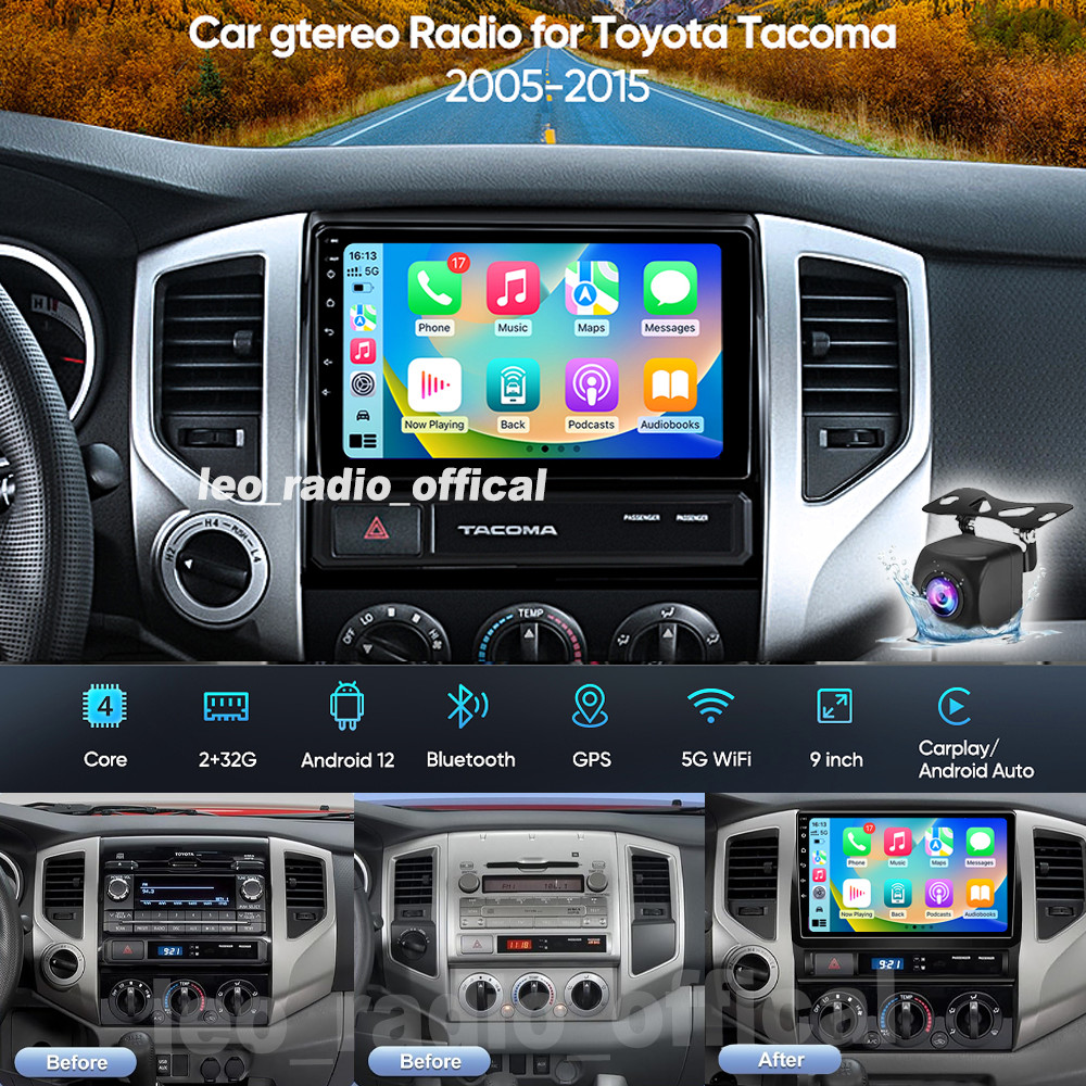 9” Android 13 For Toyota Tacoma 2005-2013 Carplay Car Radio Stereo GPS Navi