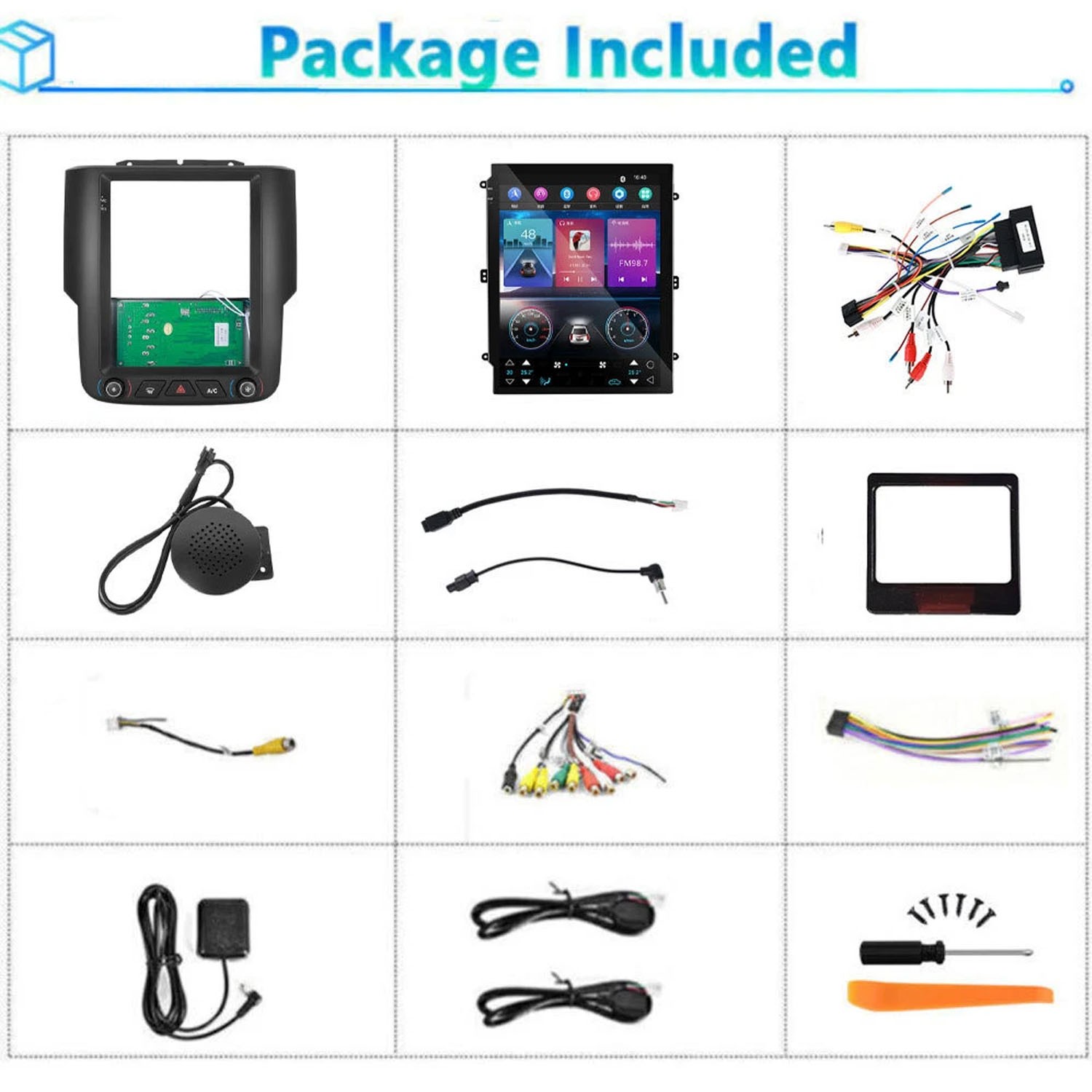 For 2013-2019 DODGE RAM 1500 2500 3500 9.7″ Car Radio Stereo Carplay Android GPS