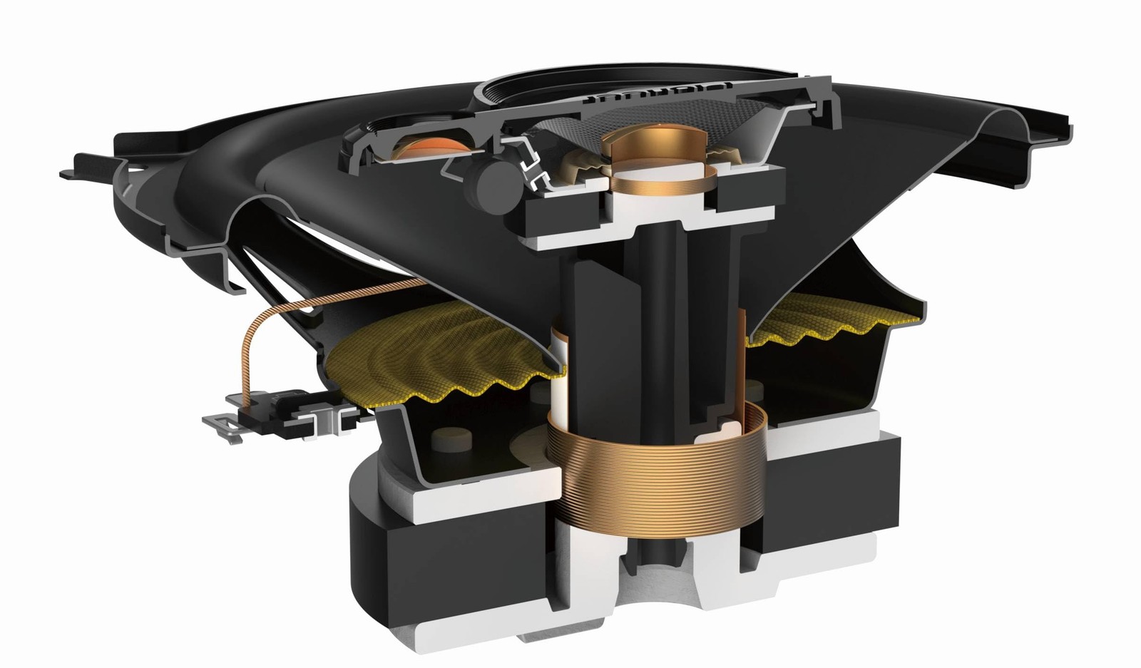 A-Series Standard TS-A1371F, 3-Way Coaxial Car Audio Speakers, Full Range, Clear
