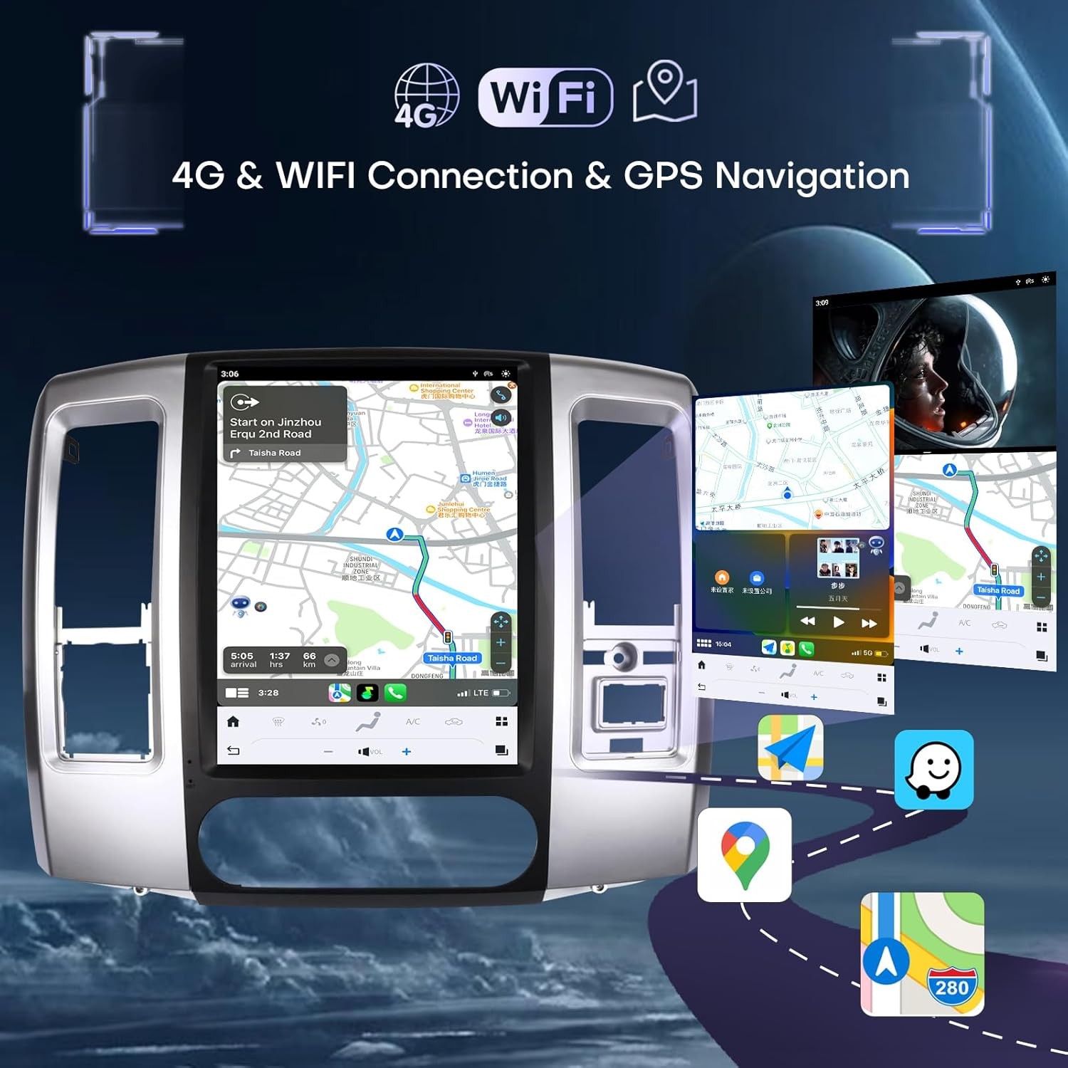 12.1″ For Dodge Ram 2008-2012 Android Car Radio Stereo GPS Navi Carplay 8G+128GB