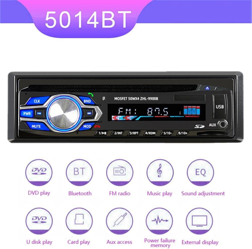 1 Din 12V Car Radio, VCD DVD CD Player Vehicle MP3 Stereo Player, Audio Stereo R