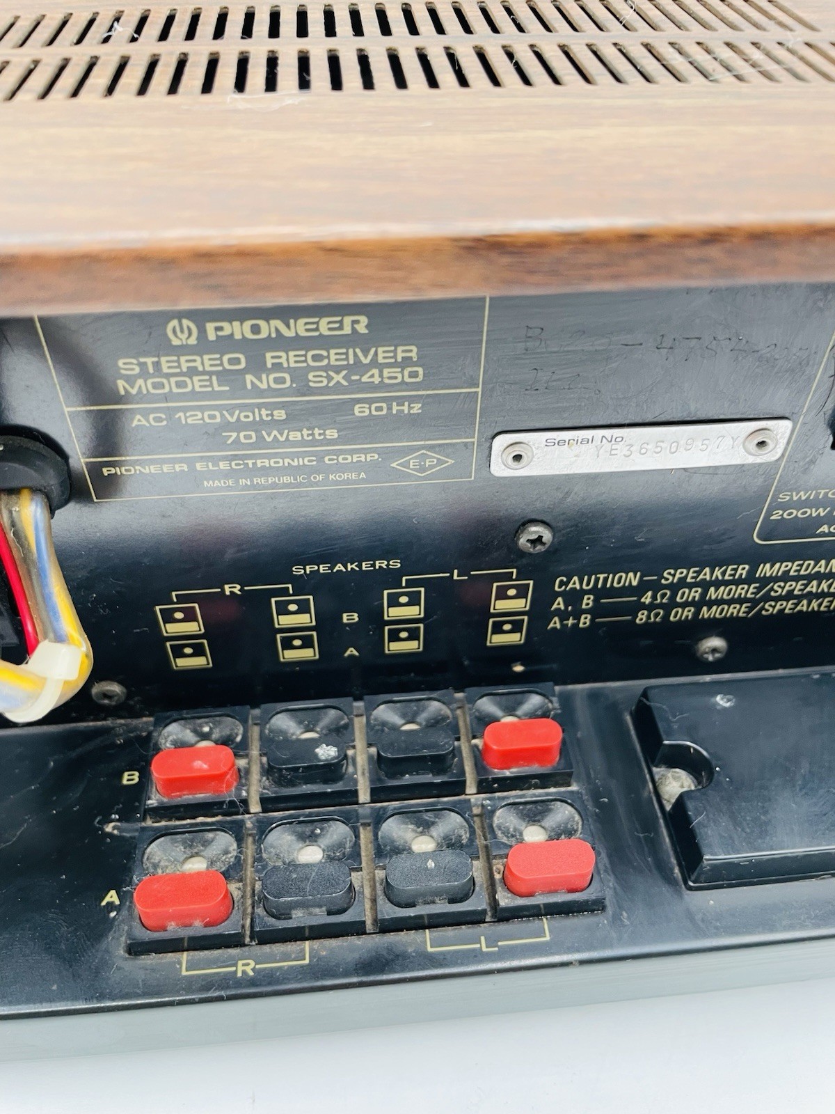 Pioneer SX-450 15-watt per channel Solid-State AM/FM Stereo Receiver- Tested