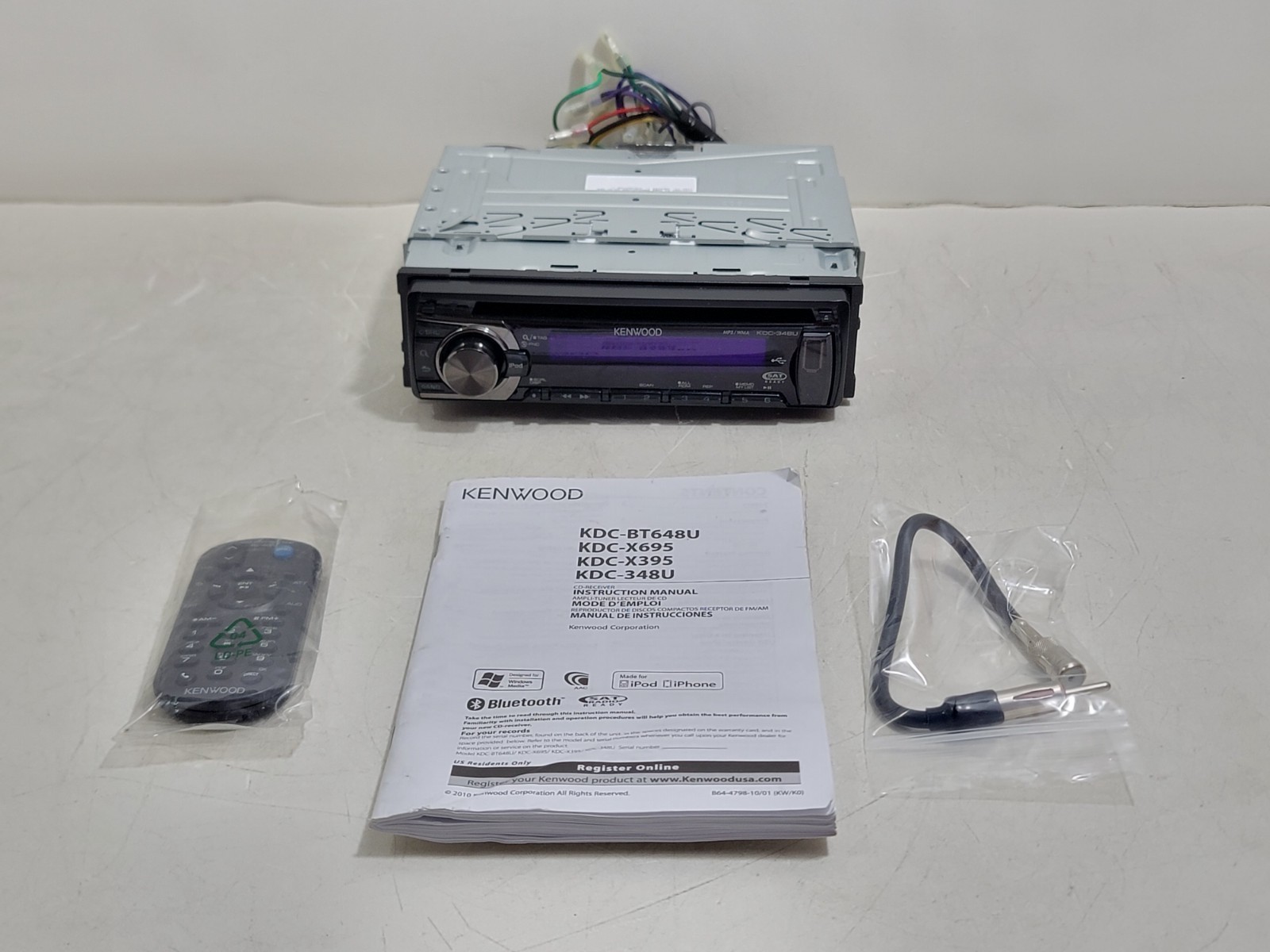 Kenwood KDC-348U Car Stereo In Dash MP3 AUX USB CD w/ Remote – Tested – NICE!!