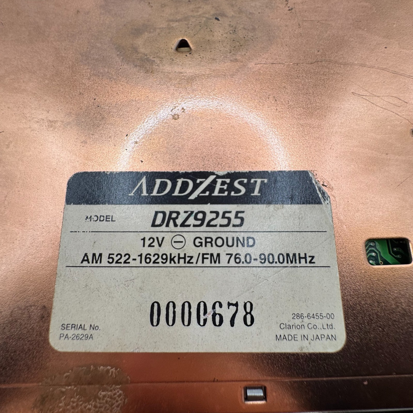 Addzest DRZ-9255 High End Car CD Player Audiophile Reference Vintage Head Unit