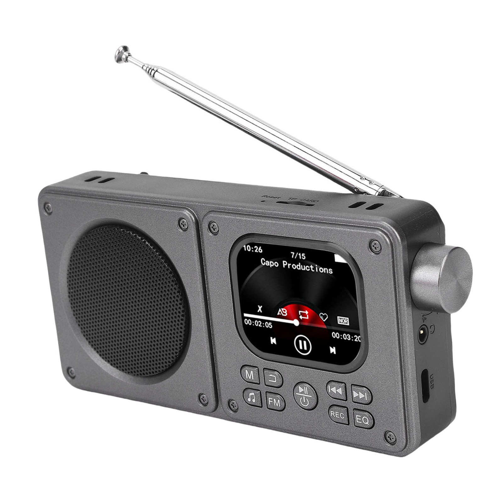 Video Radio AM FM 2.01 Inch Screen MP3 MP4 Player Bluetooth 5.4 Speaker Por FSZJ