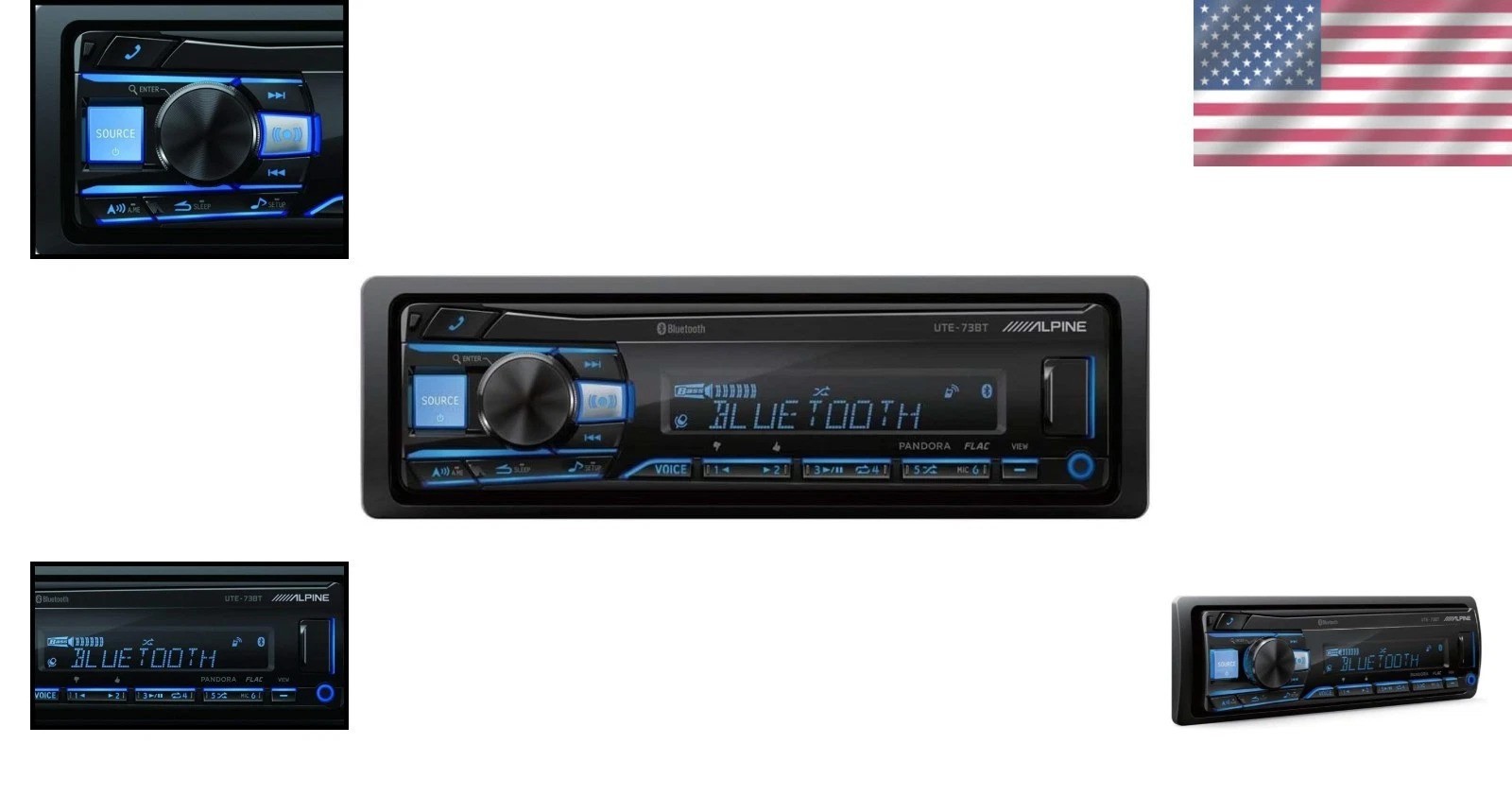 Alpine UTE-73BT Advanced Mech-Less Receiver – Stream Music via Bluetooth & USB