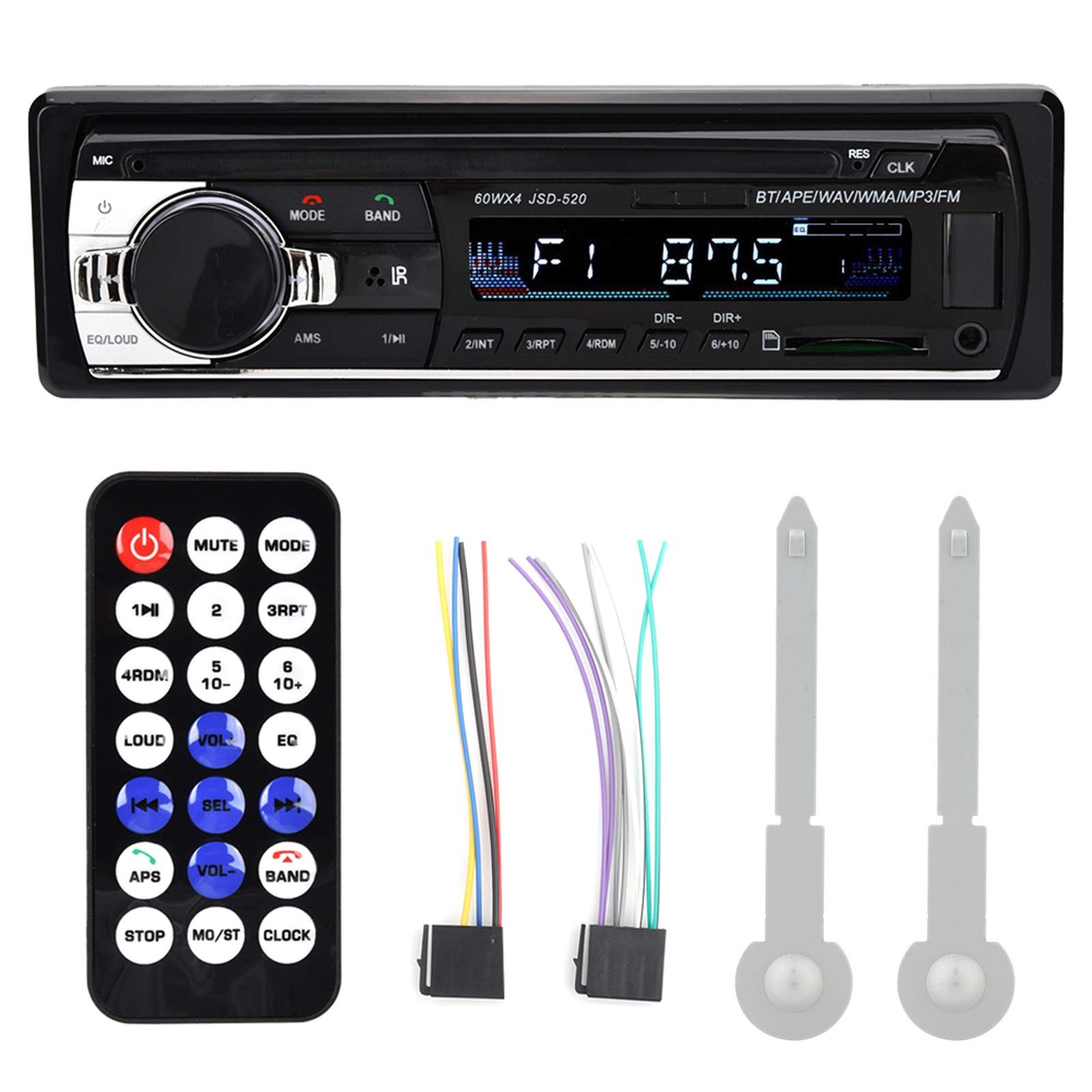 4 x 60W Car Radio Stereo Bluetooth MP5 Player Single Din Dual USB default