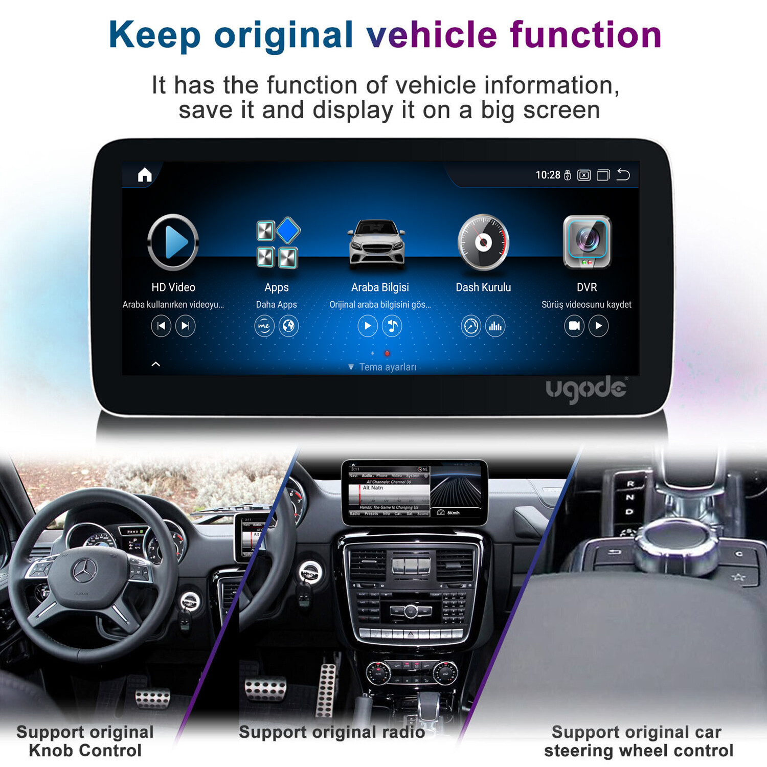 10.25inch Android13 Screen CarPlay Mercedes Benz G CLASS G63 8+128G NTG4.5