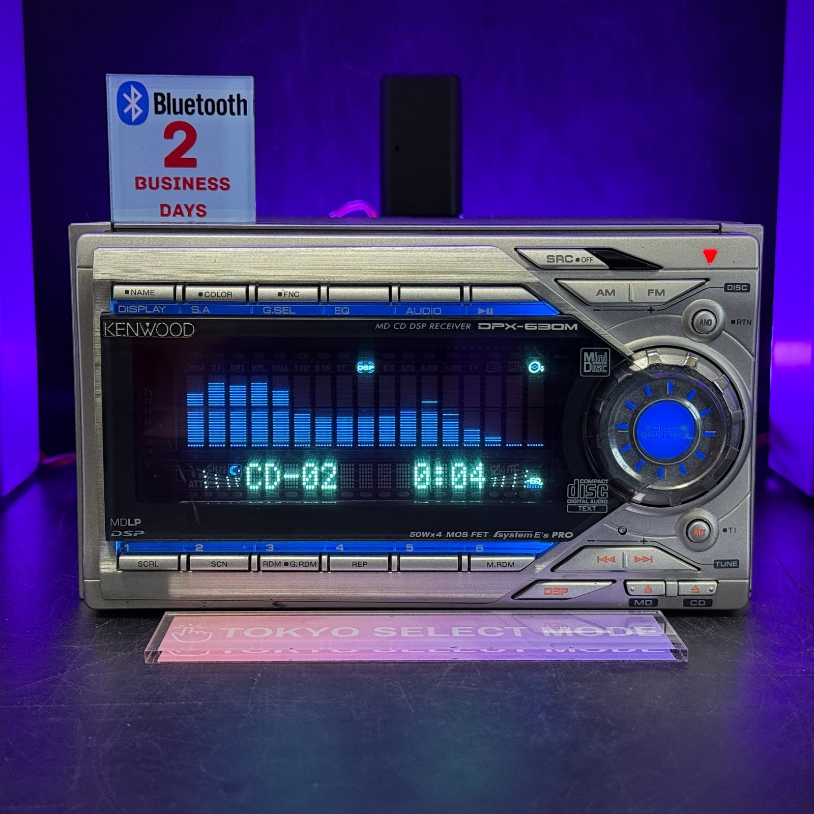 KENWOOD DPX-630M Car Audio 2DIN CD MD Added Bluetooth JDM DSP Tested In Stock