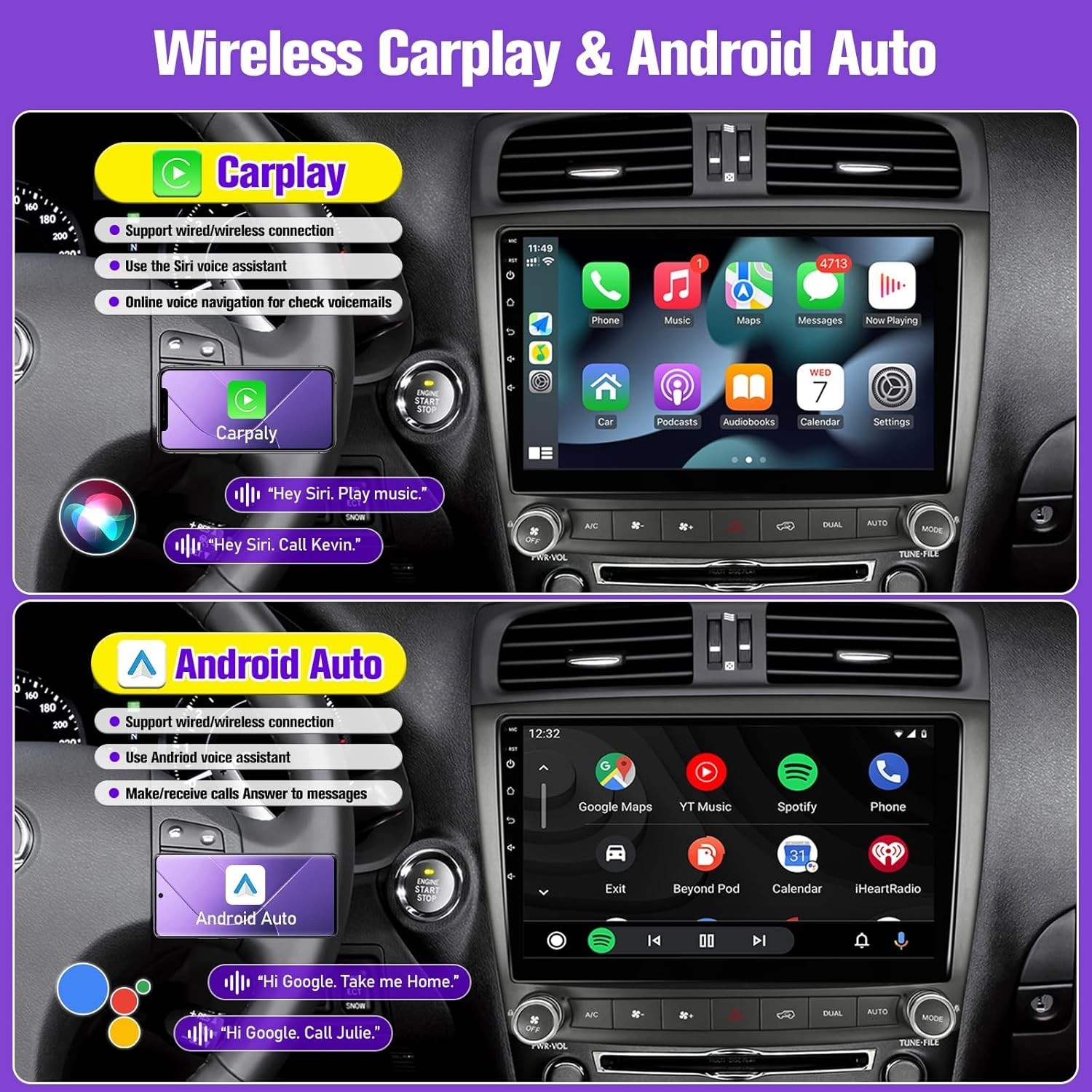FOR LEXUS IS250 IS350 2006-2012 APPLE CARPLAY CAR RADIO STEREO GPS NAVI FM