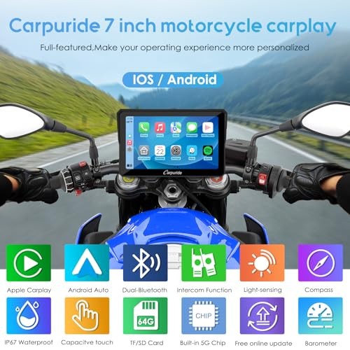W702PRO for Motorcycle CarPlay& Android Auto& Dual Bluetooth – 7″ w702pro