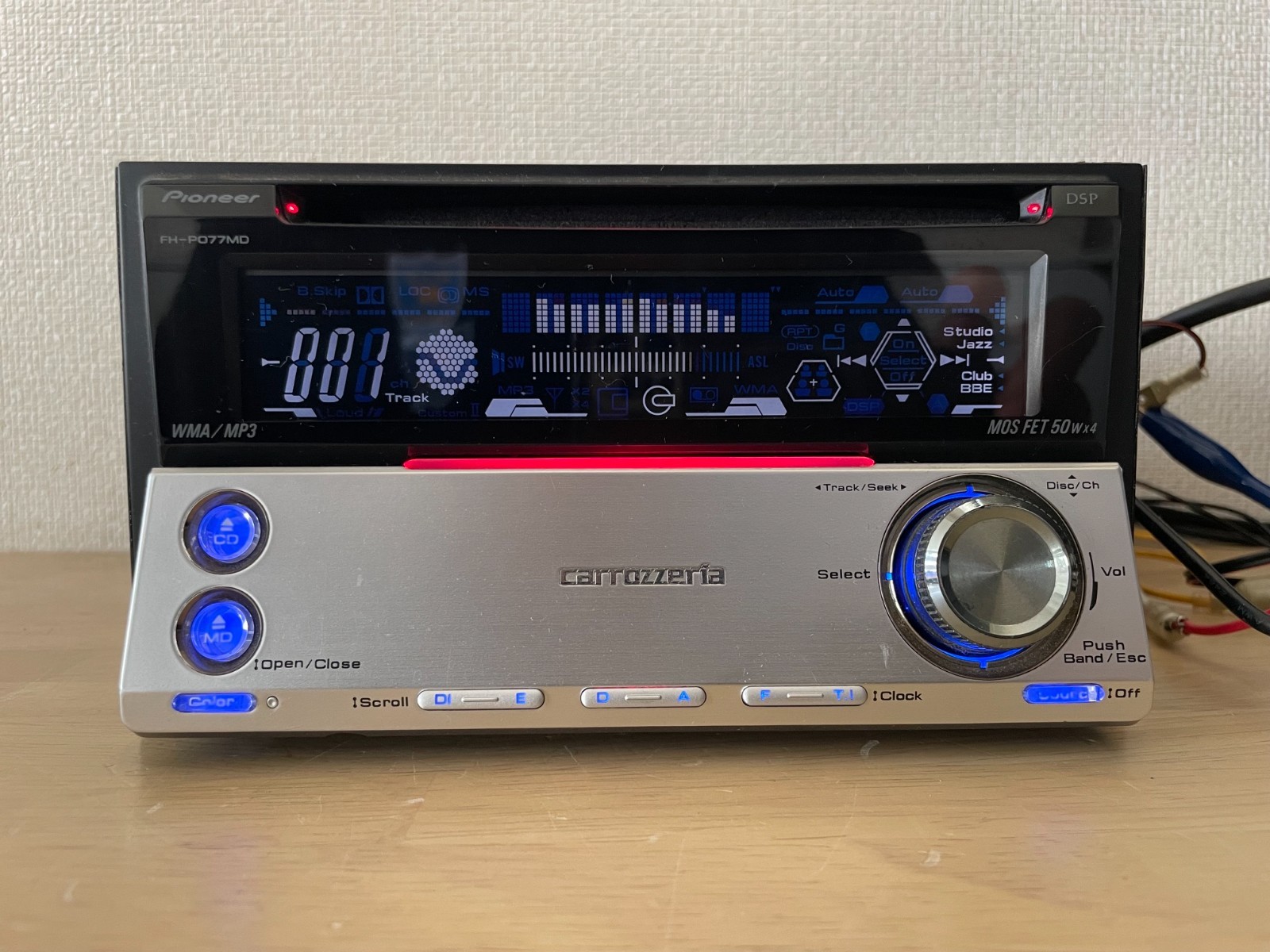 Pioneer Carrozzeria FH-P077MD 2DIN CD MD Bluetooth Player Operation Confirmed
