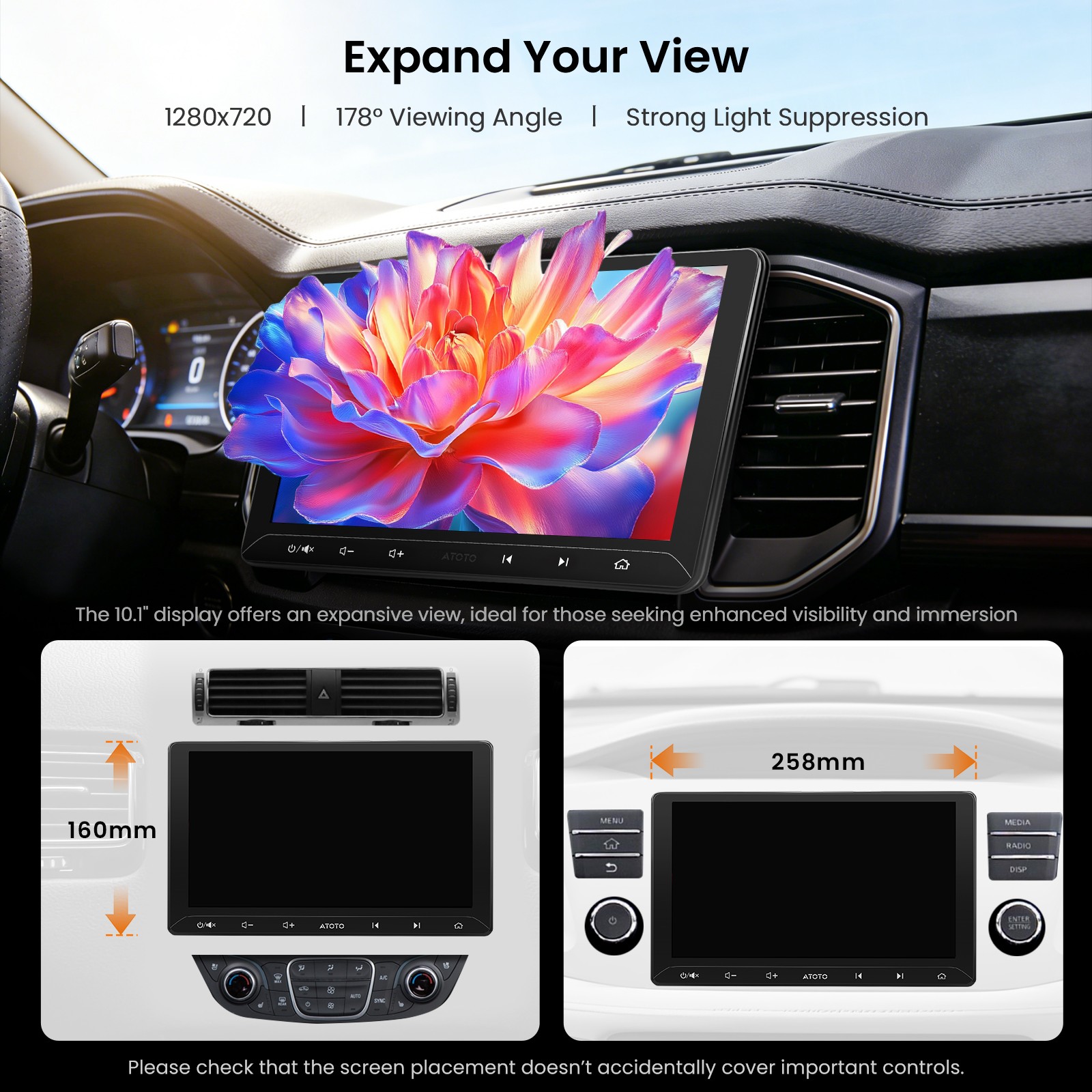 ATOTO Android 10.1″ Car Radio GenAI GPS Stereo Touch Screen Bluetooth Double2Din
