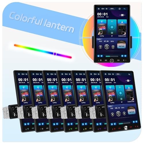 Single Din Car Stereo 10.4 inch Touch Screen 180°Rotate Vertical Screen