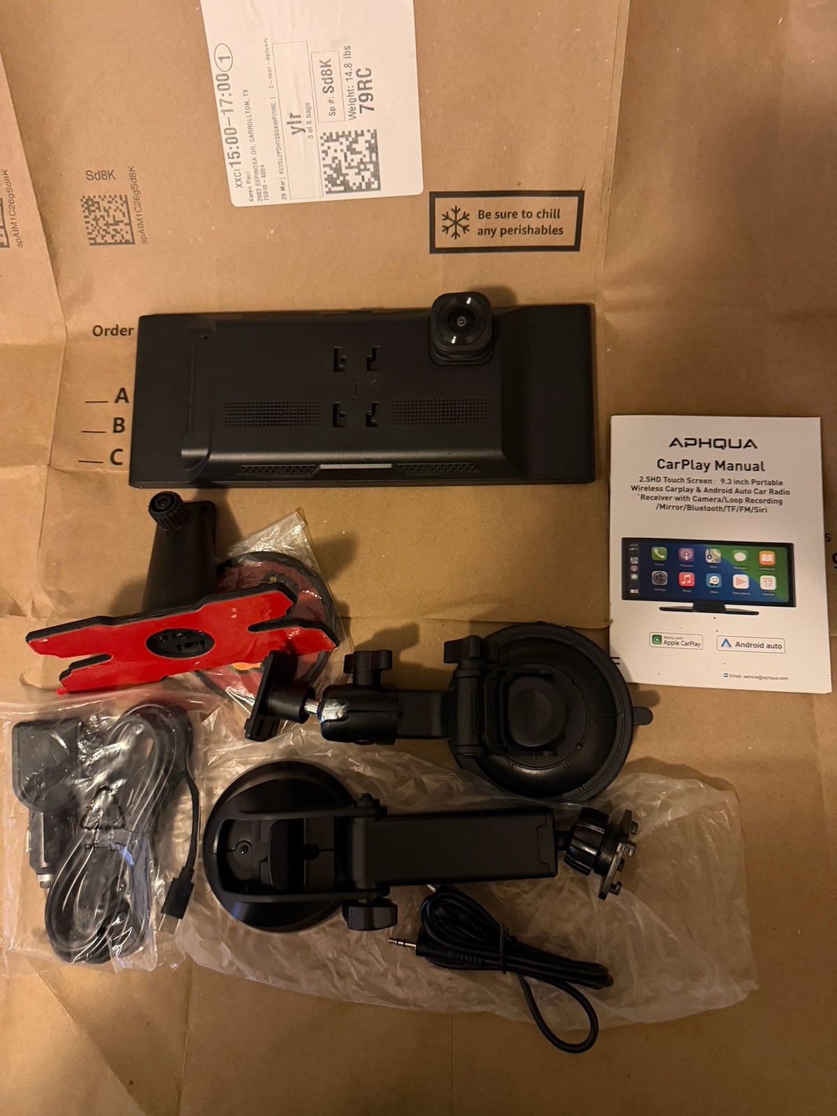 9.26″ 2.5K Dash Cam Car Stereo Radio Apple Carplay&Android Auto GPS+1080P Camera