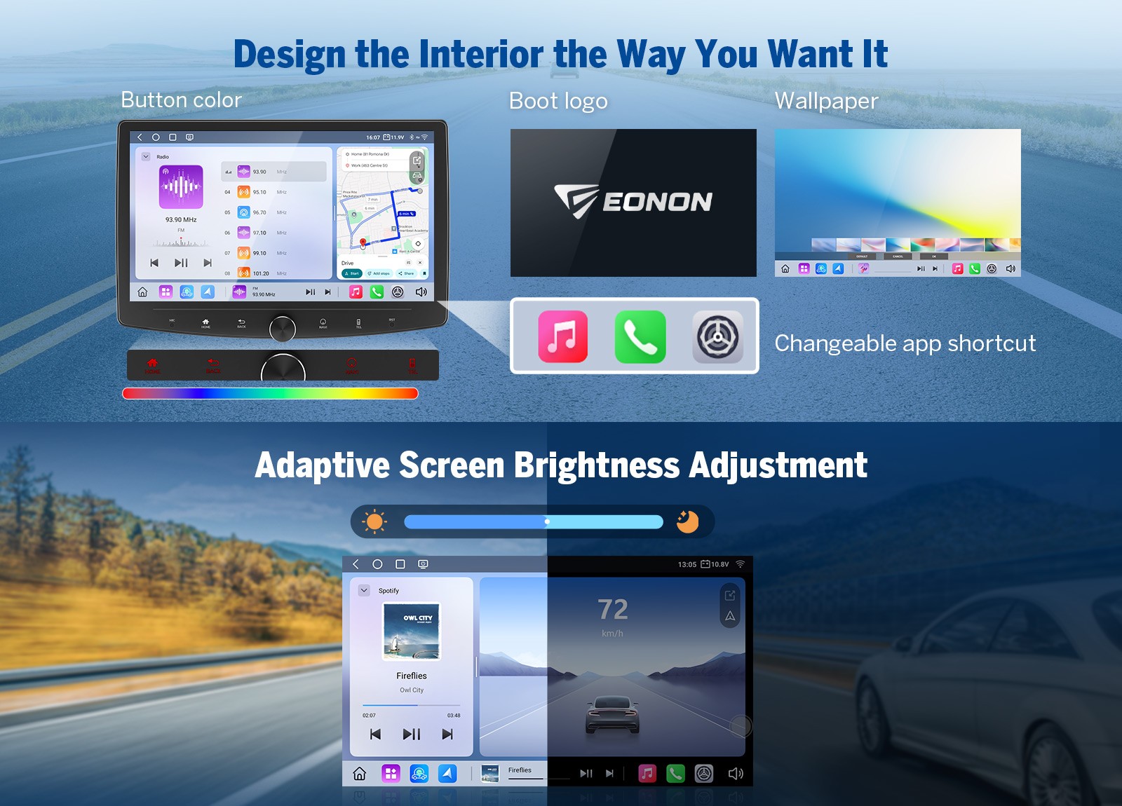 2 Din Android 13 8-Core 6+64G CarPlay 10.1″ QLED Car Stereo Radio GPS Navigation