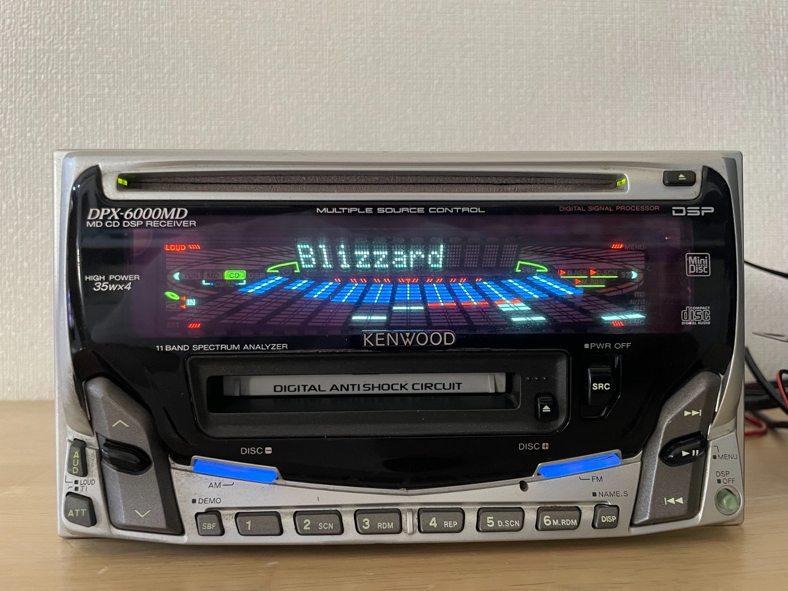 Kenwood DPX-6000MD 2DIN Car Audio CD MD Bluetooth Player Tested Working