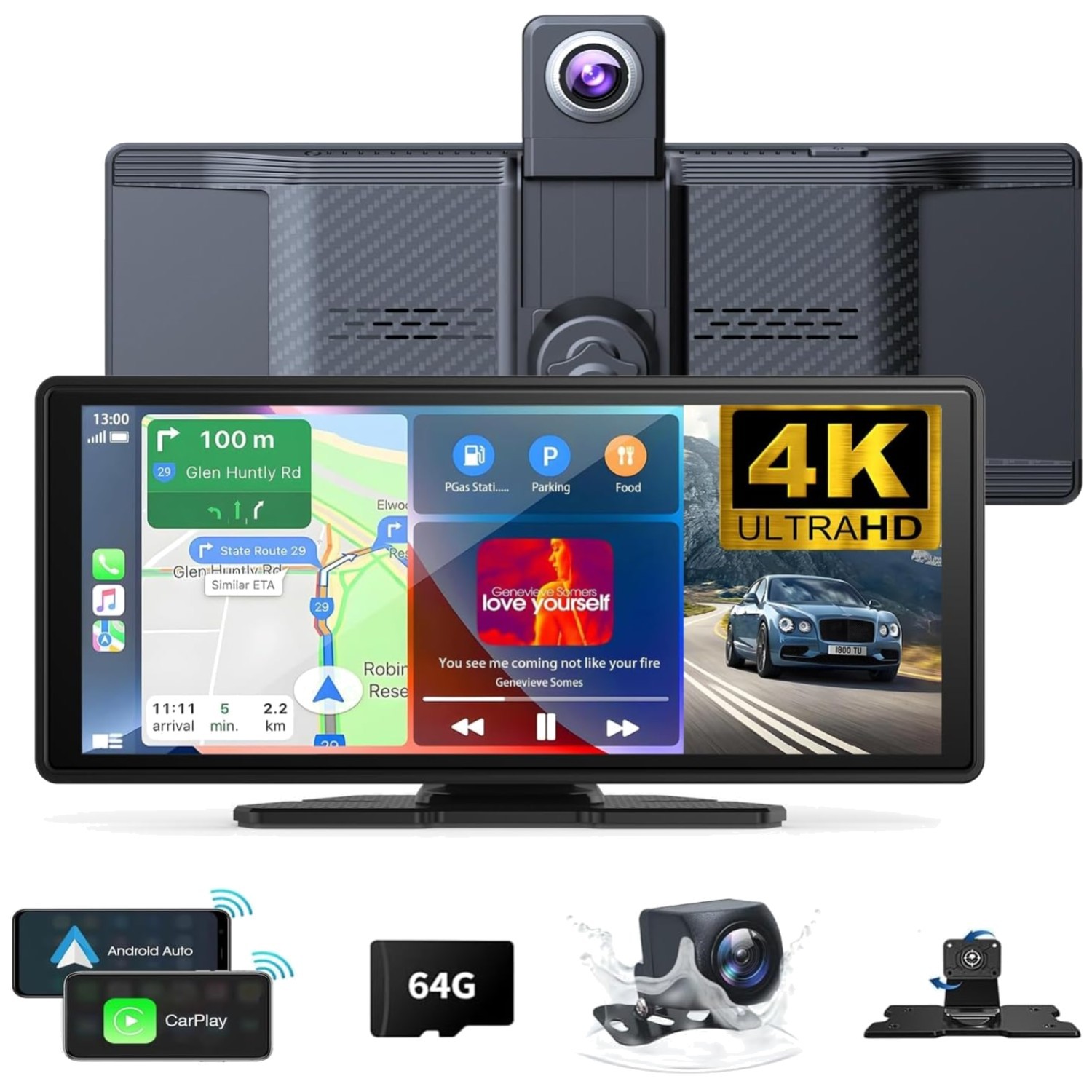 Wireless Carplay Screen for Car with Siri Compatibility^