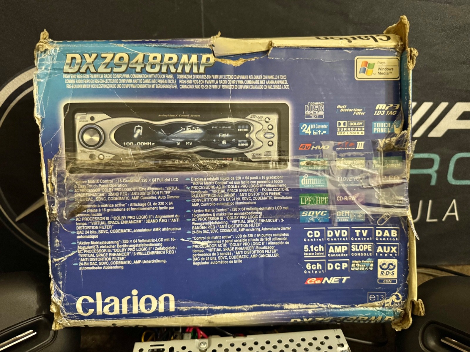 Rare CLARION DXZ948MP Car Radio LM/MW/FM CD/MP3 Receiver Sensor Animation Displa