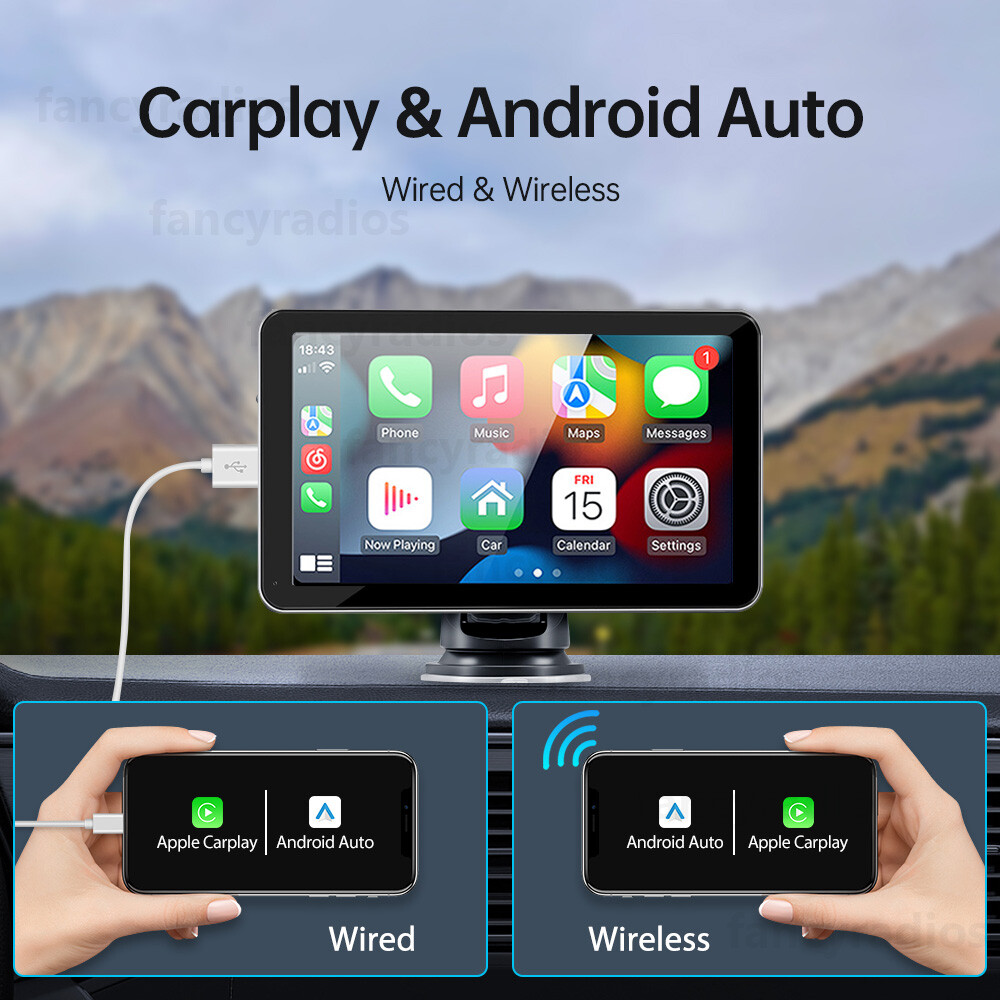7 inch Wireless Carplay Portable Car Radio Android Auto Multimedia Player Stereo