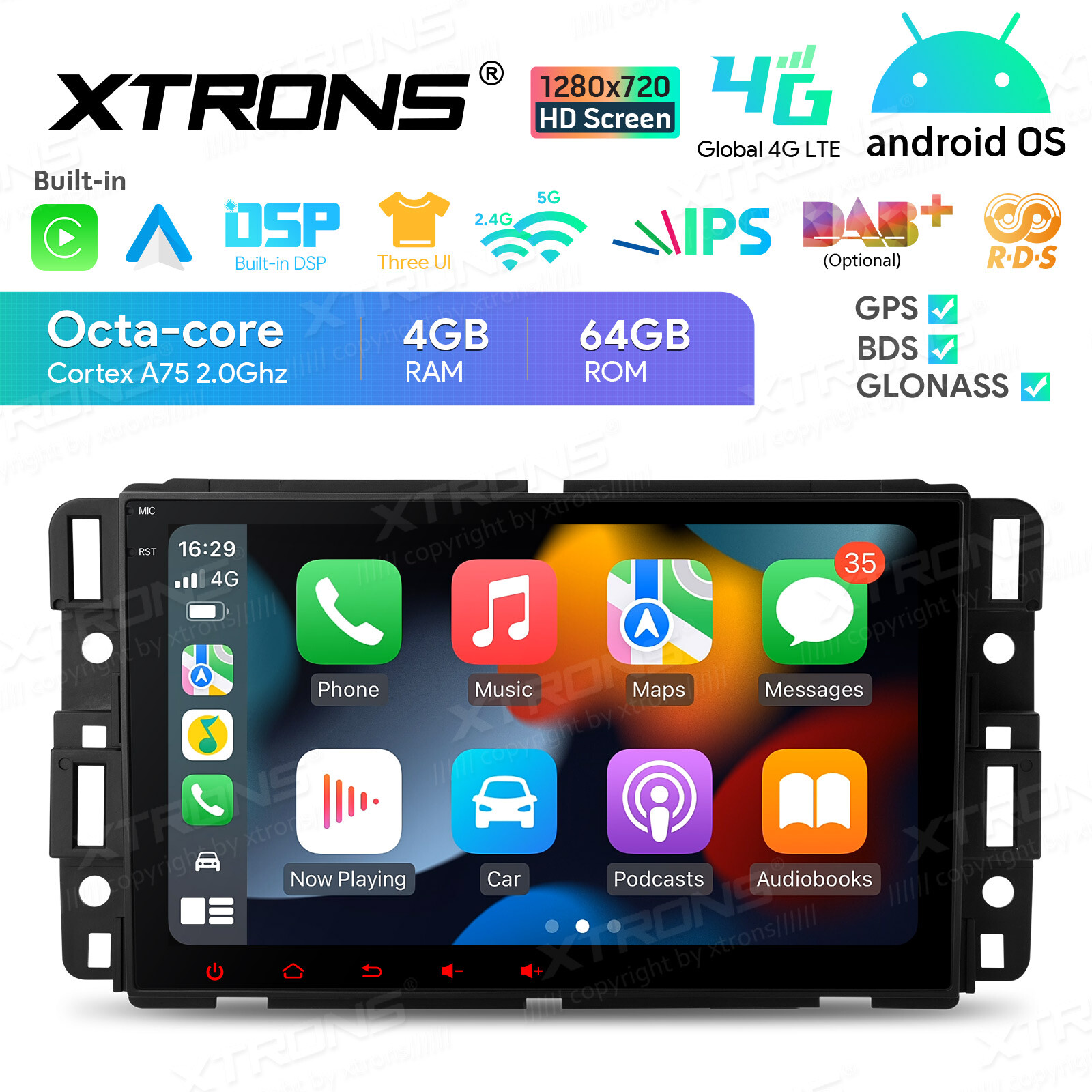 8″ Android 14 8-Core 4+64GB Car Stereo GPS Radio Player For Chevrolet GMC Buick