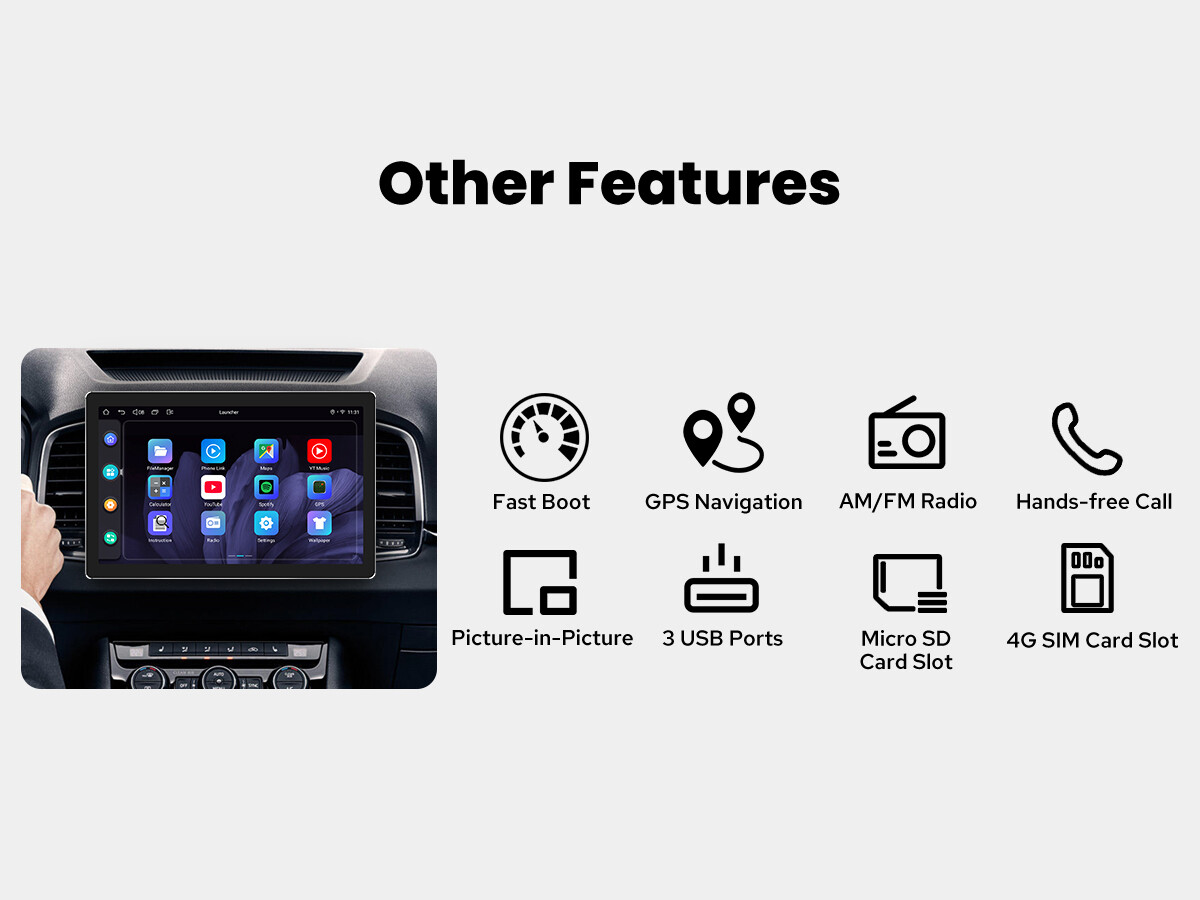 HD 11.5 Inch JOYING QLED 2K Touchscreen Double Din Android Radio for Universal