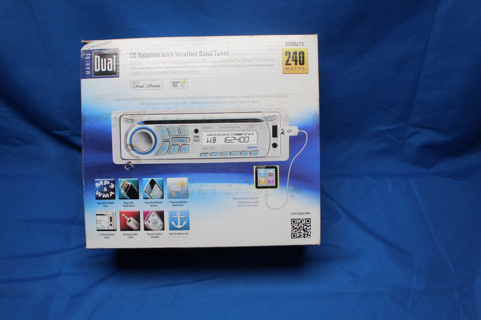 Dual Marine MDMA75 AM/FM/CD/MP3/WMA/Ipod Radio Player boat radio NIB