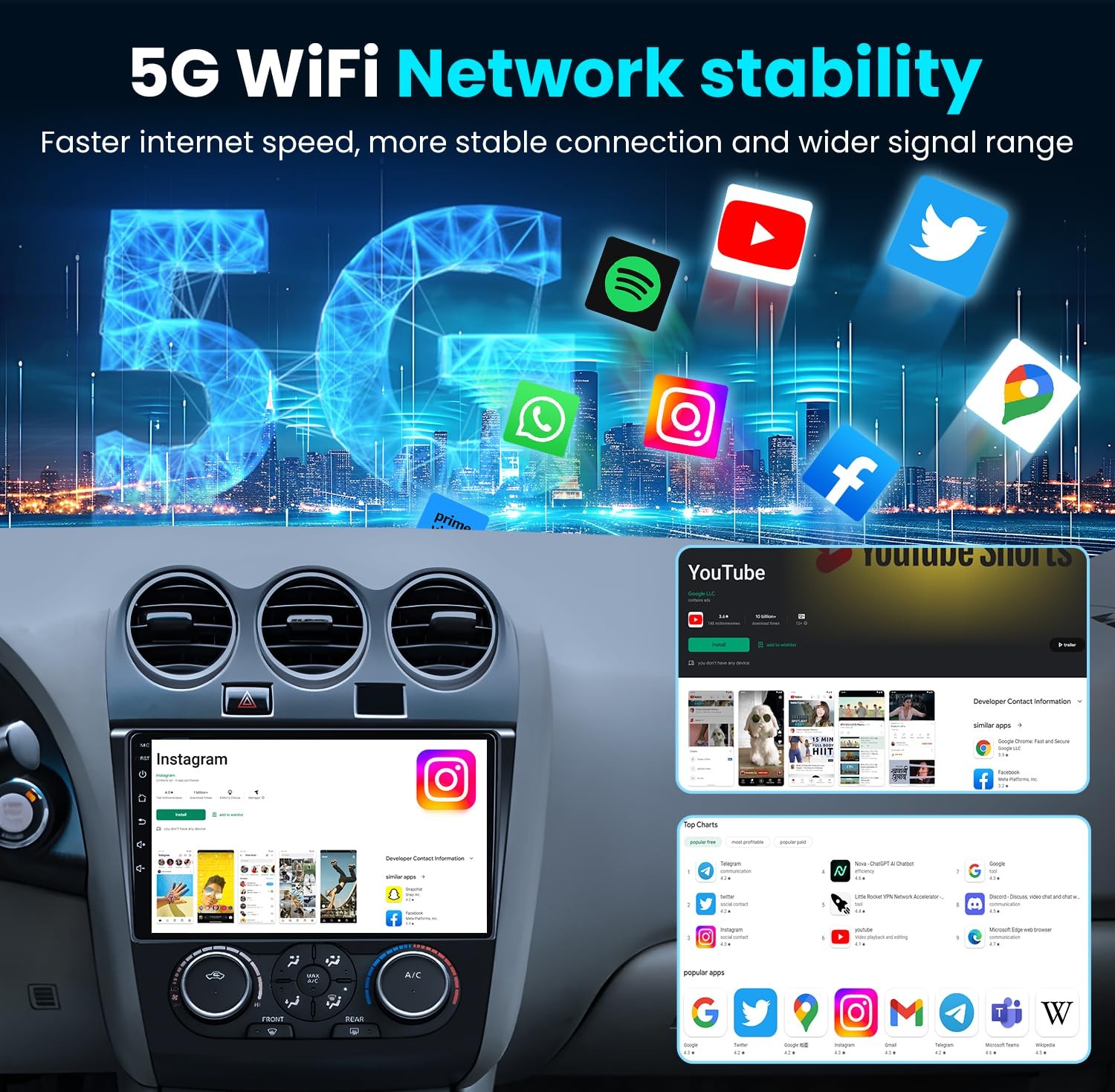 4+32GB CarPlay Car Radio Stereo Android 13 GPS Wifi For Nissan Altima 2008-2012